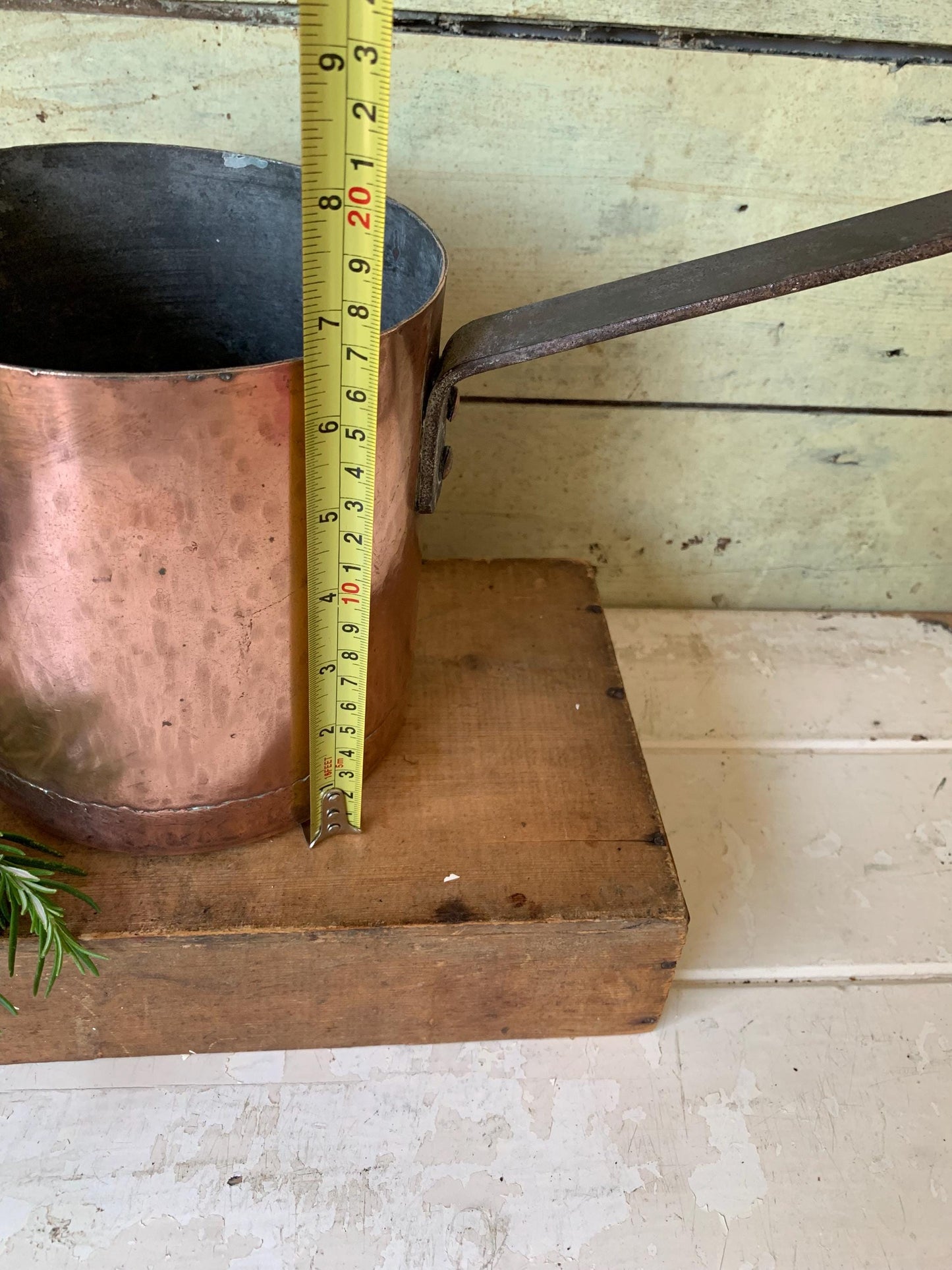 Antique French Copper Deep Saucepan