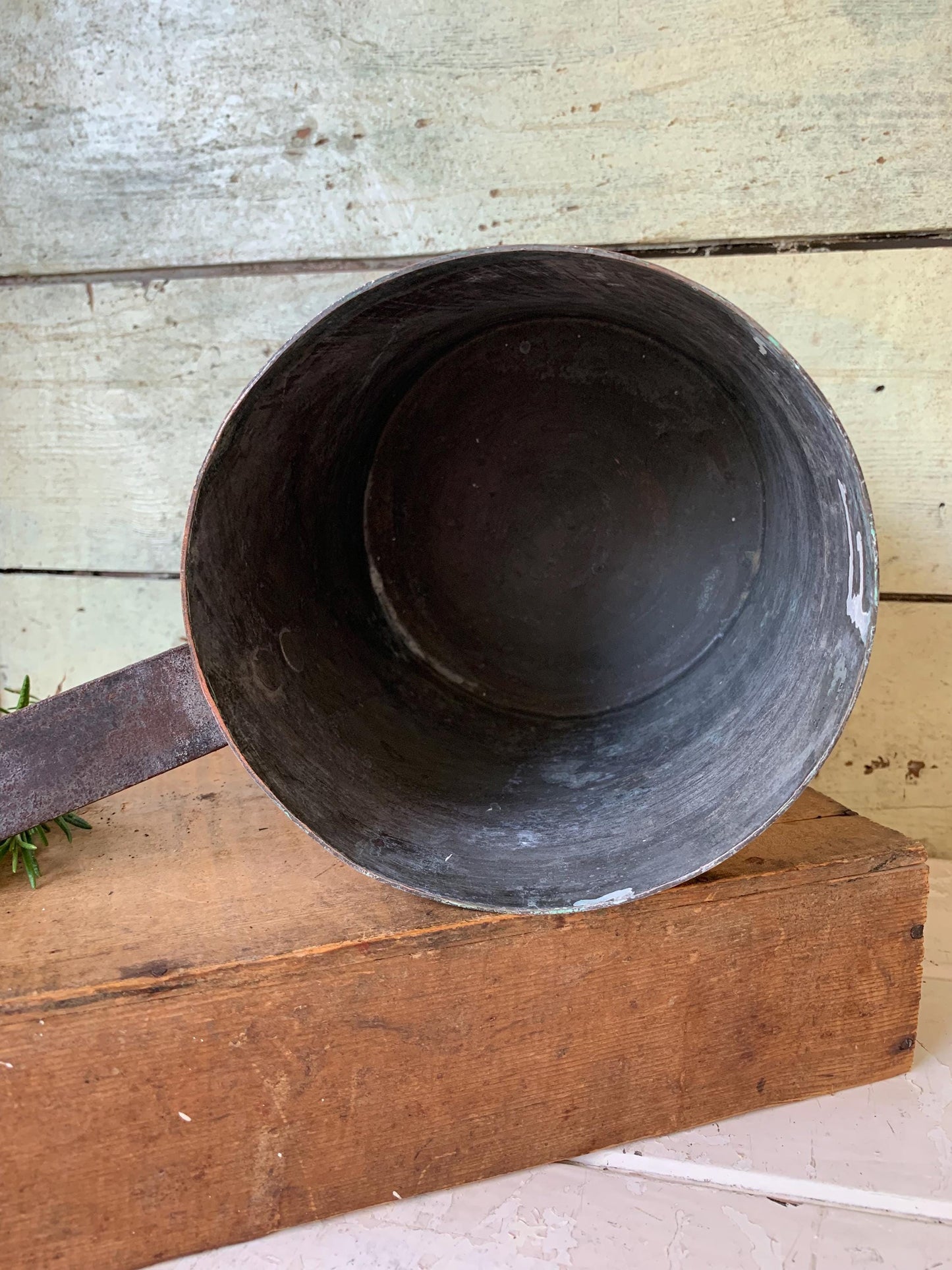 Antique French Copper Deep Saucepan
