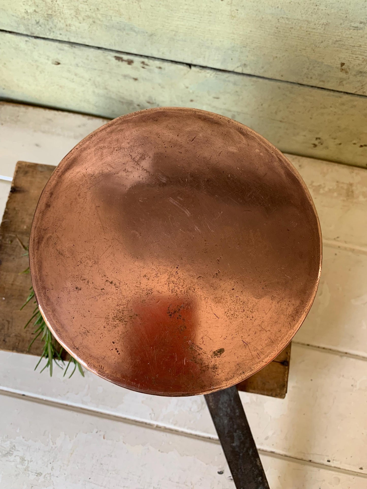 Antique French Copper Deep Saucepan