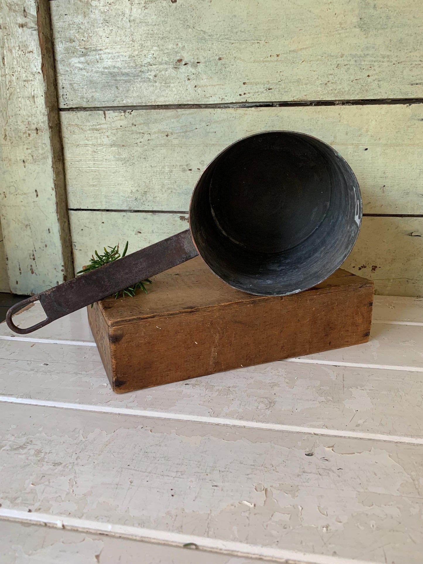 Antique French Copper Deep Saucepan