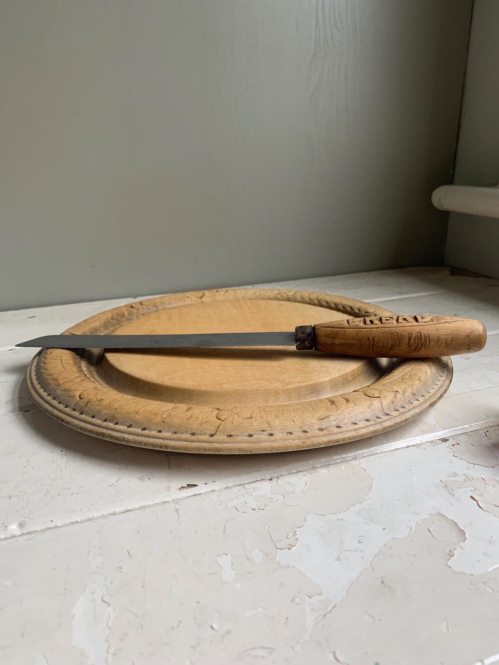 Vintage Carved Bread Board