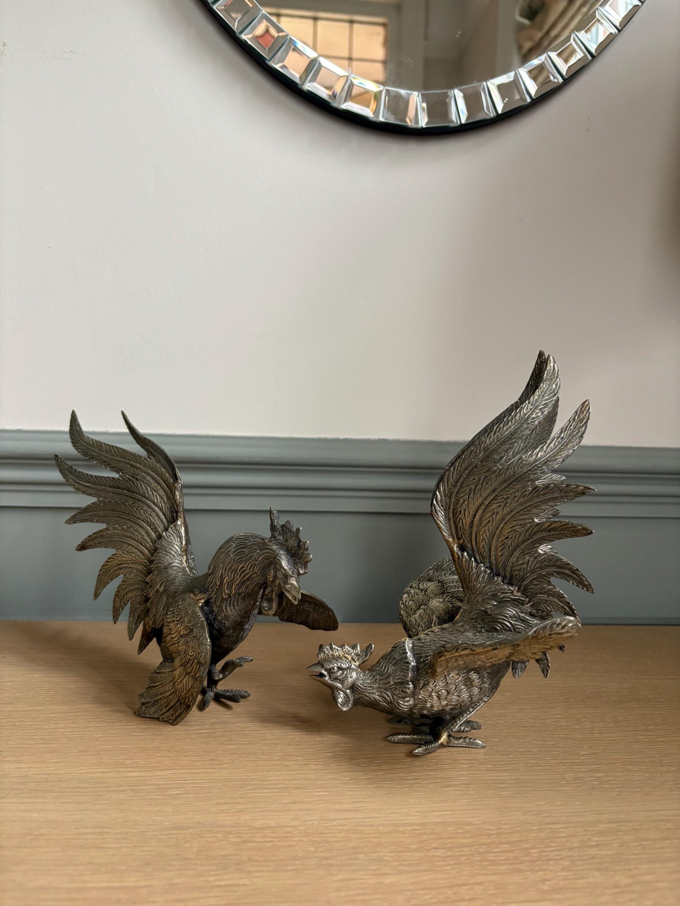Pair of Fighting Cockerals
