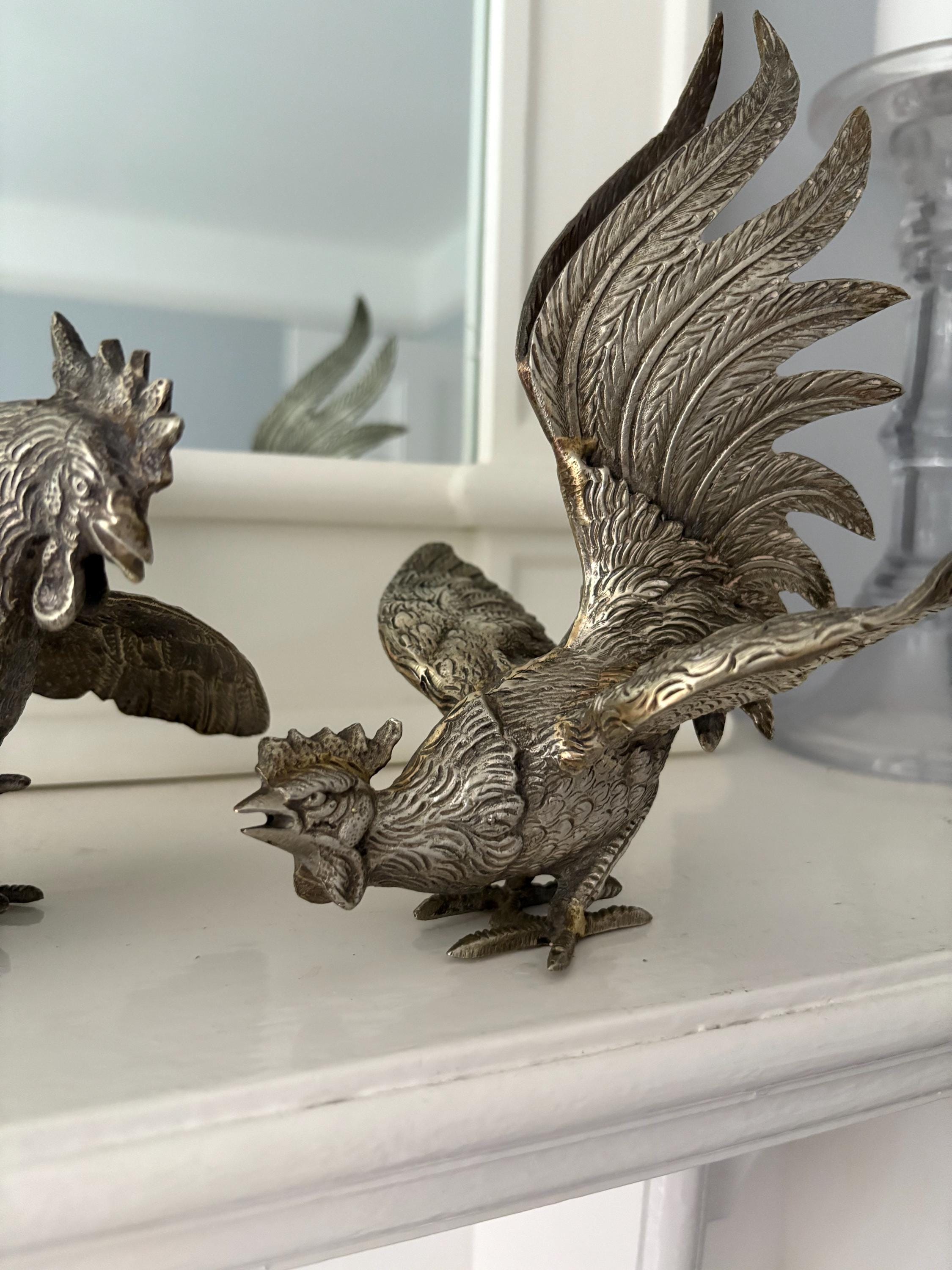 Pair of Fighting Cockerals