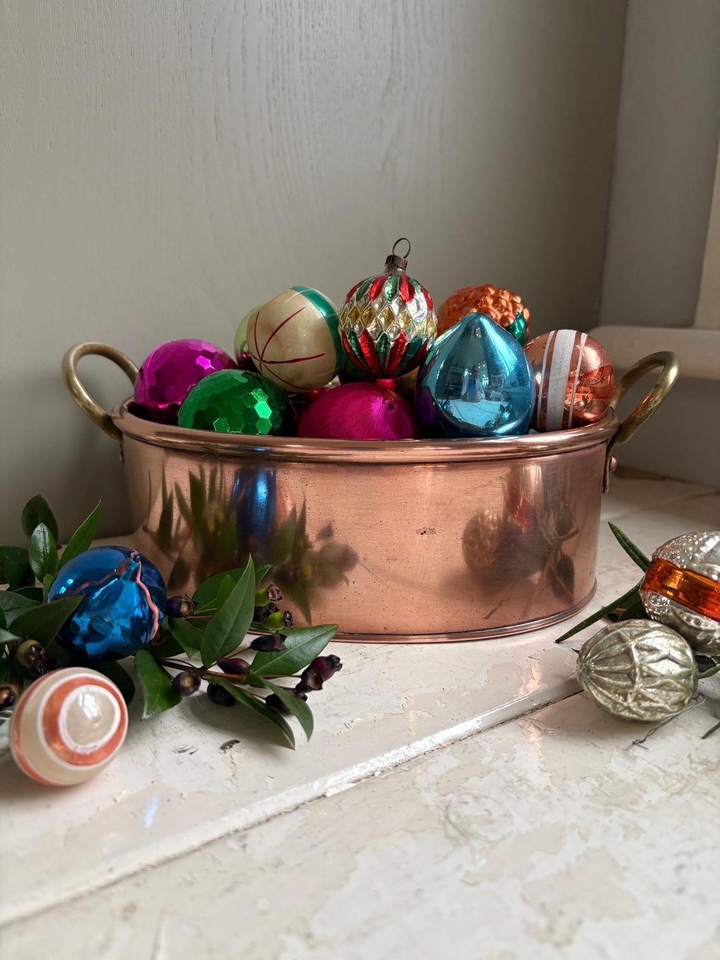 Vintage Small Copper Oval Planter