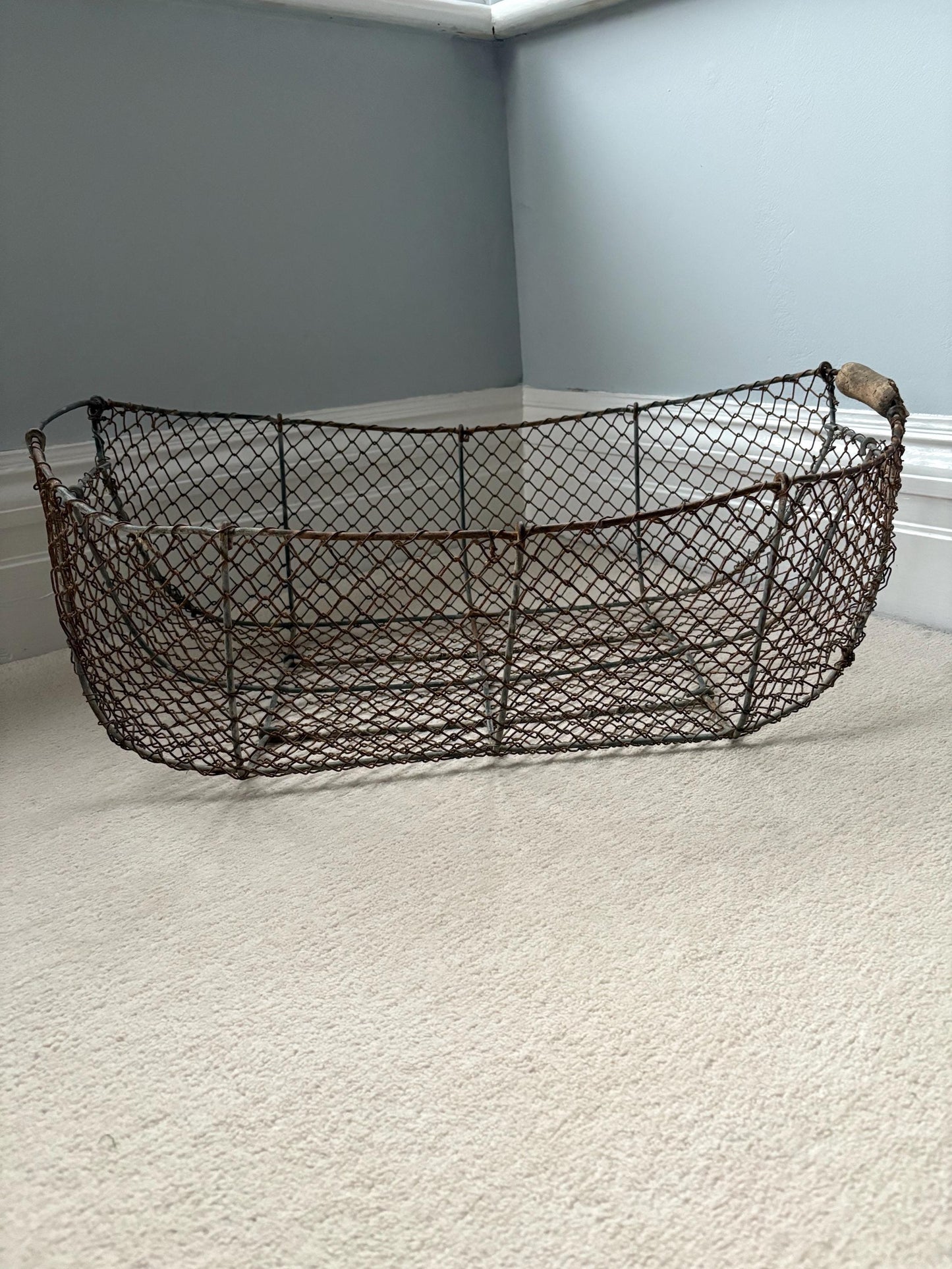 Old French Wire Harvesting Basket.