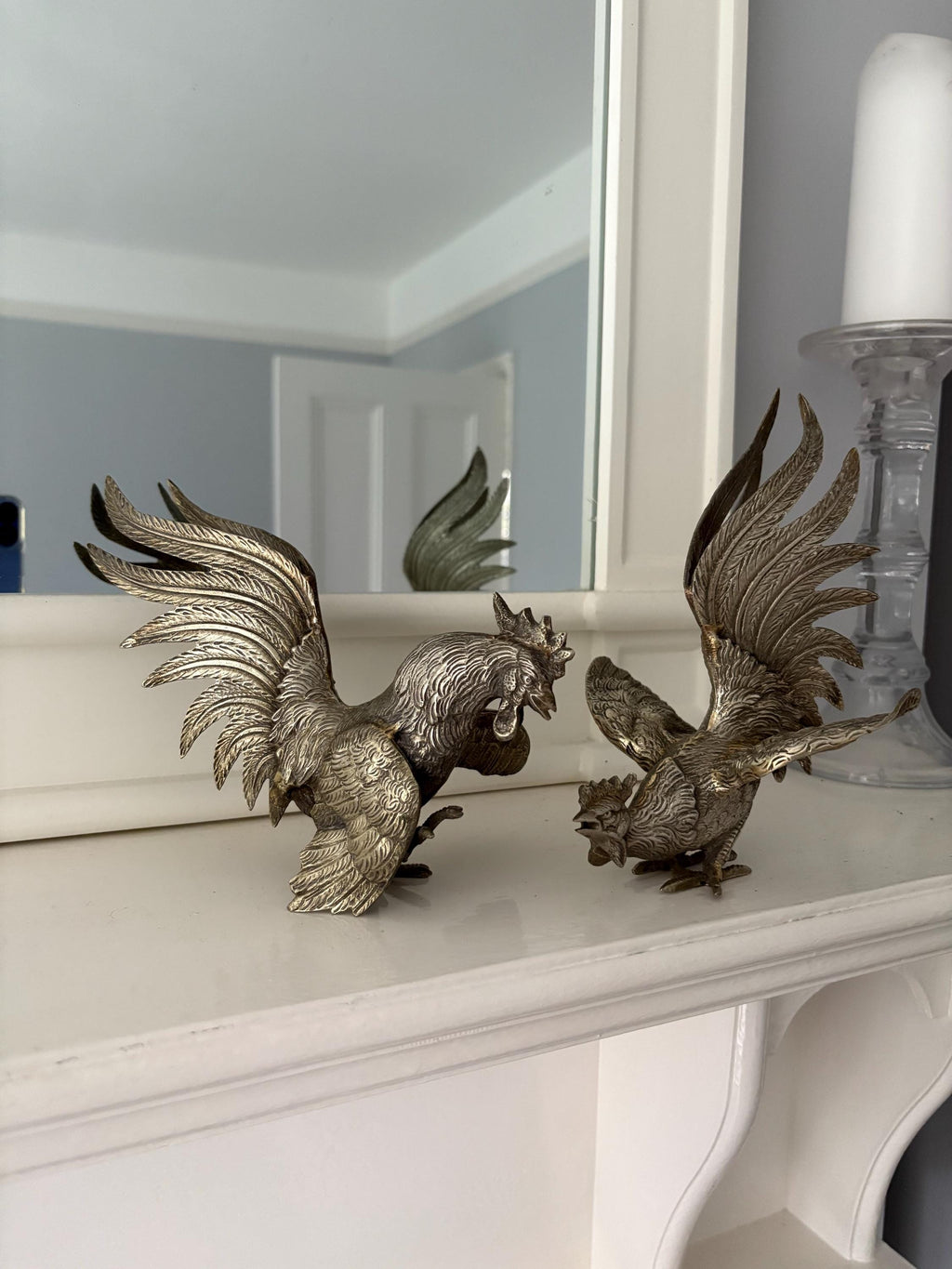 Pair of Fighting Cockerals