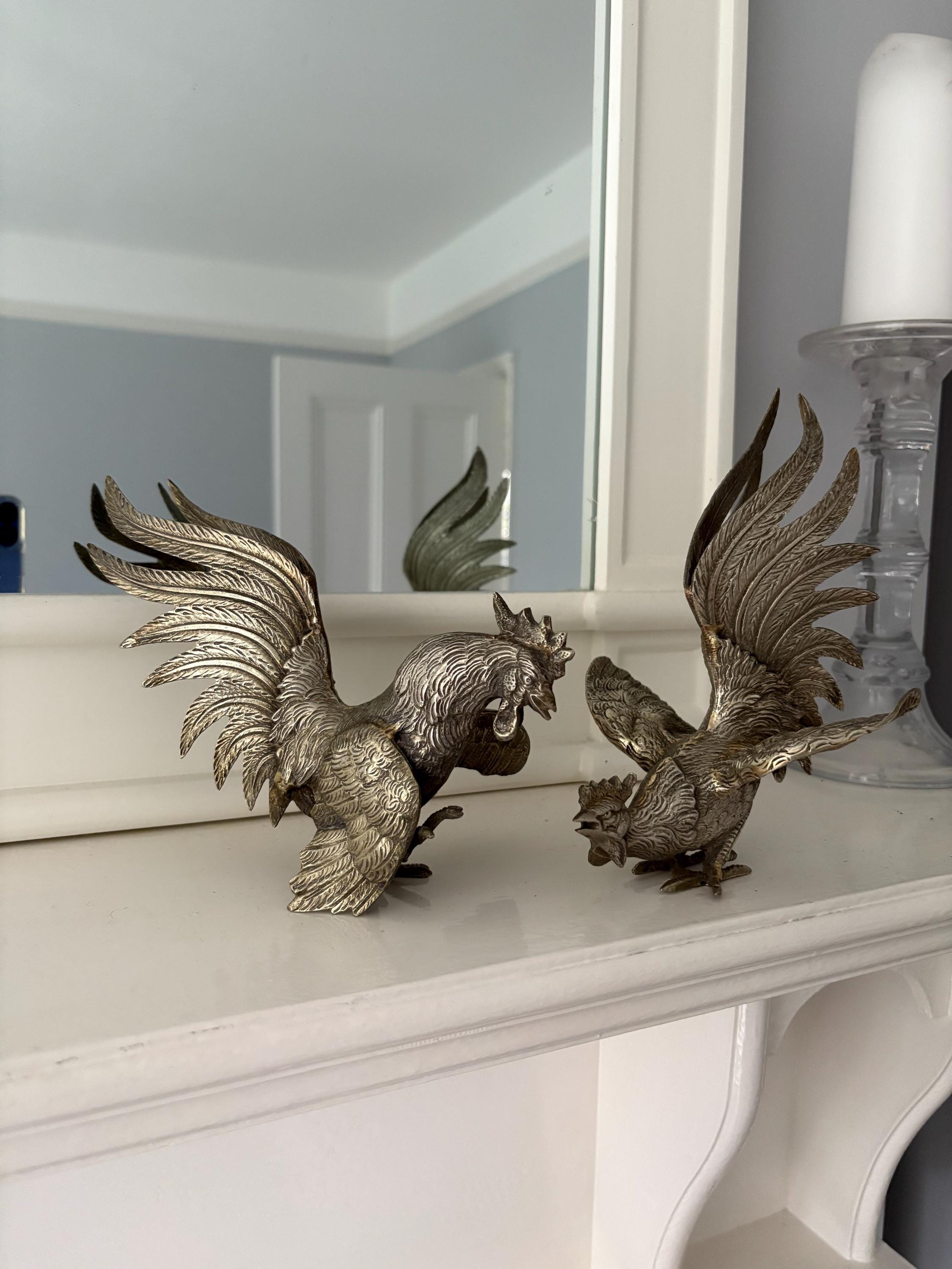 Pair of Fighting Cockerals