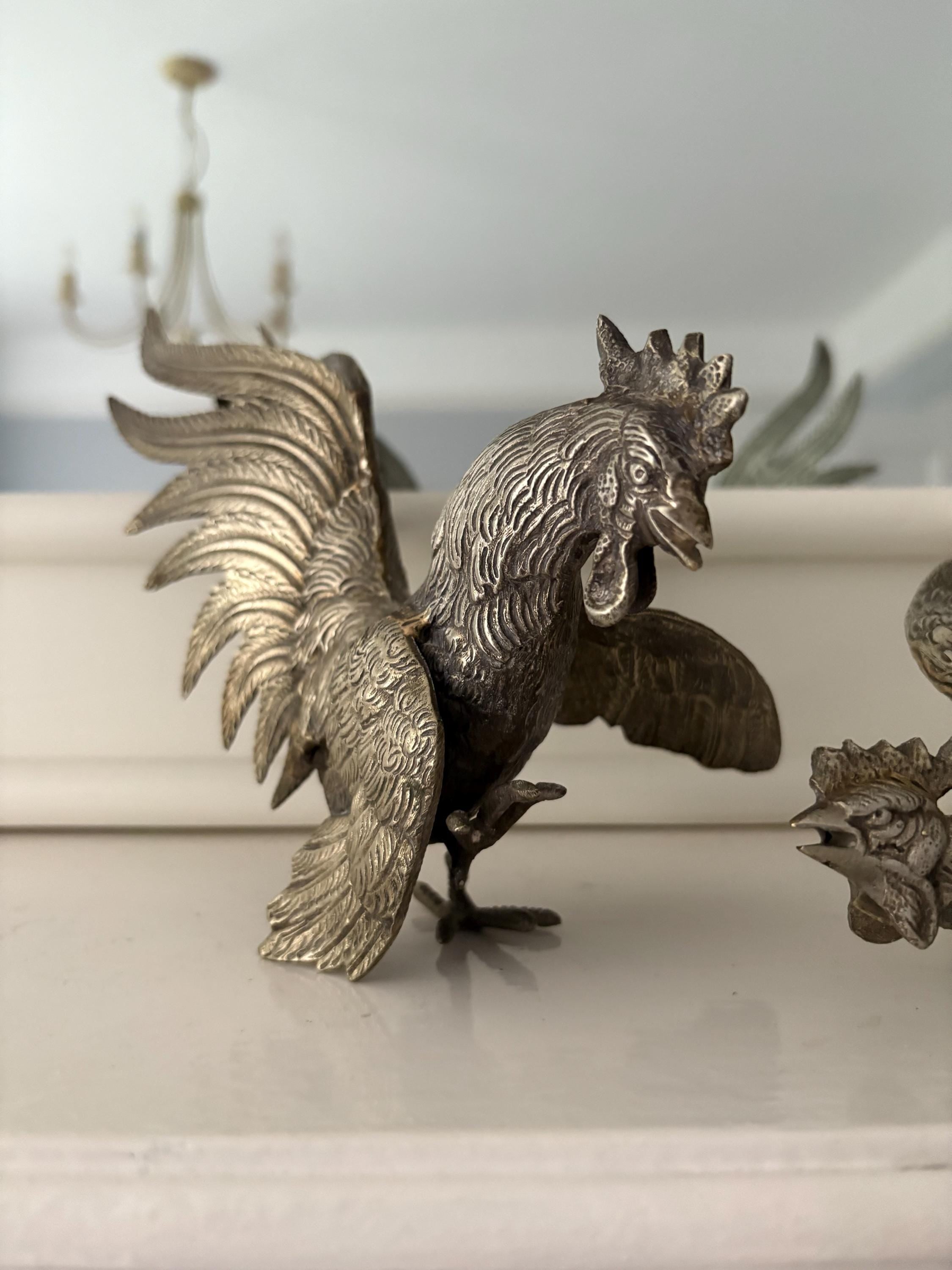 Pair of Fighting Cockerals