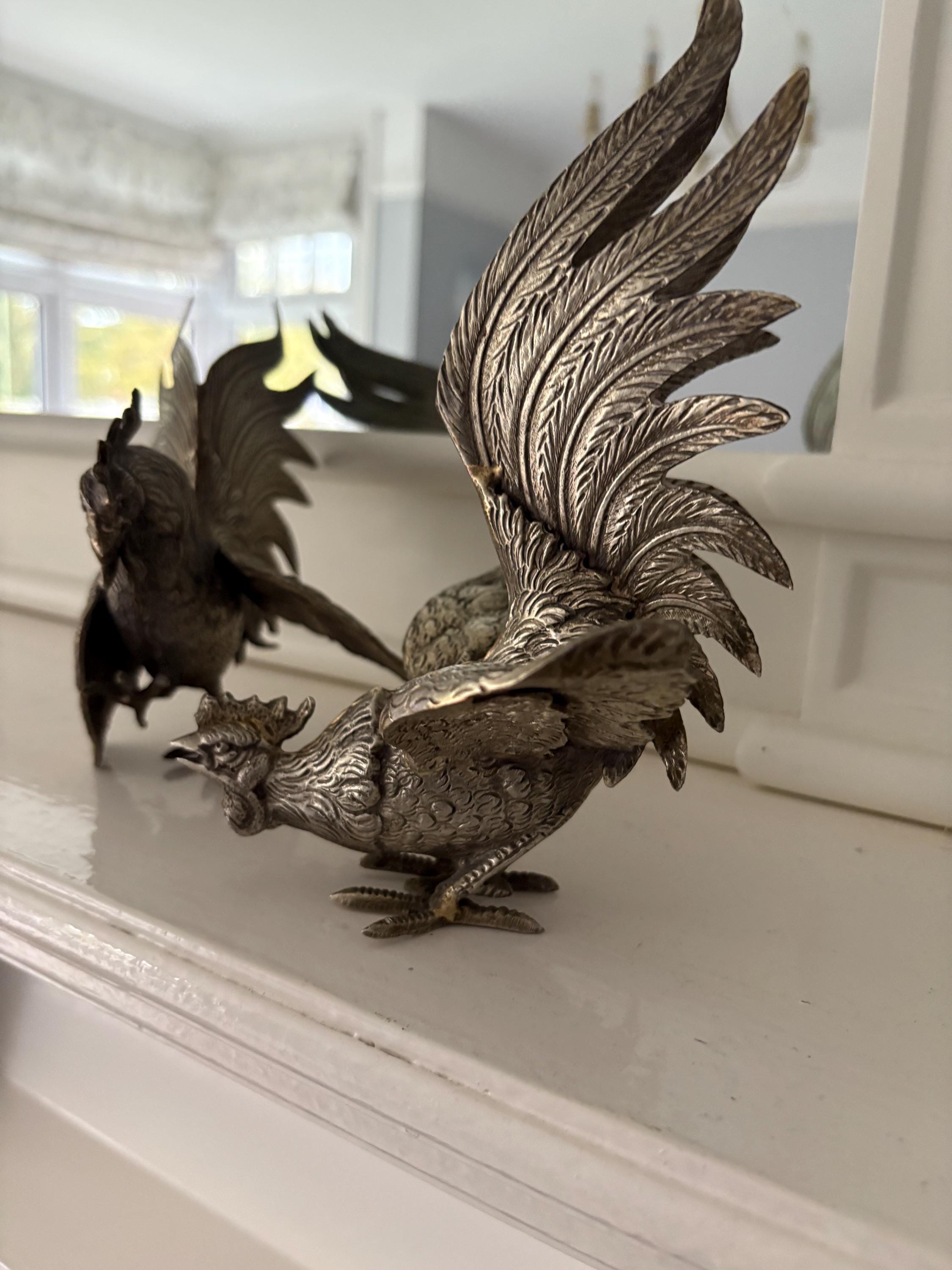 Pair of Fighting Cockerals