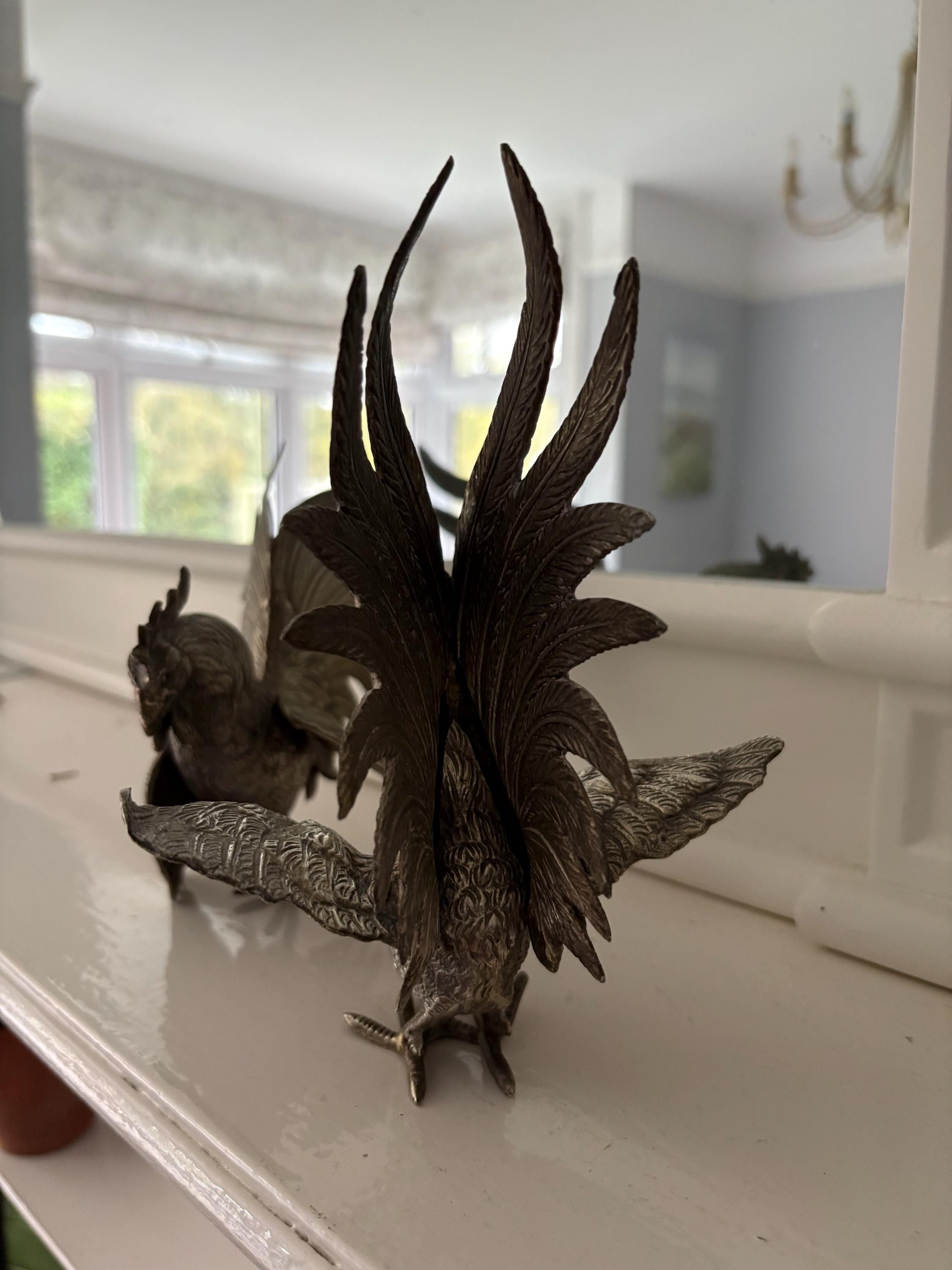 Pair of Fighting Cockerals
