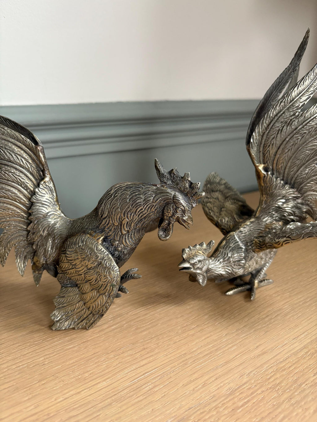 Pair of Fighting Cockerals