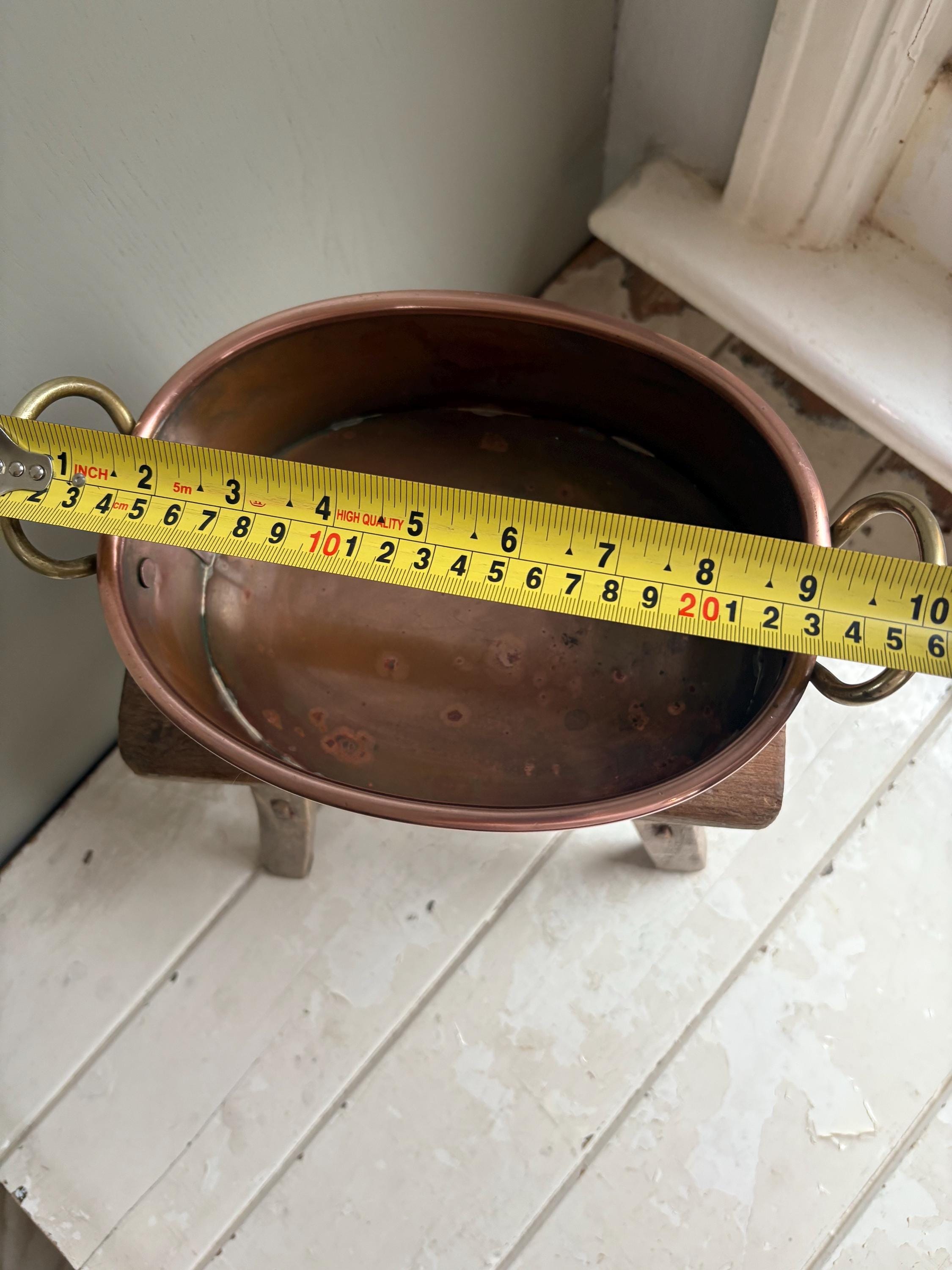 Vintage Small Copper Oval Planter