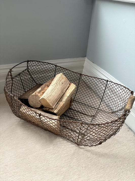 Old French Wire Harvesting Basket.