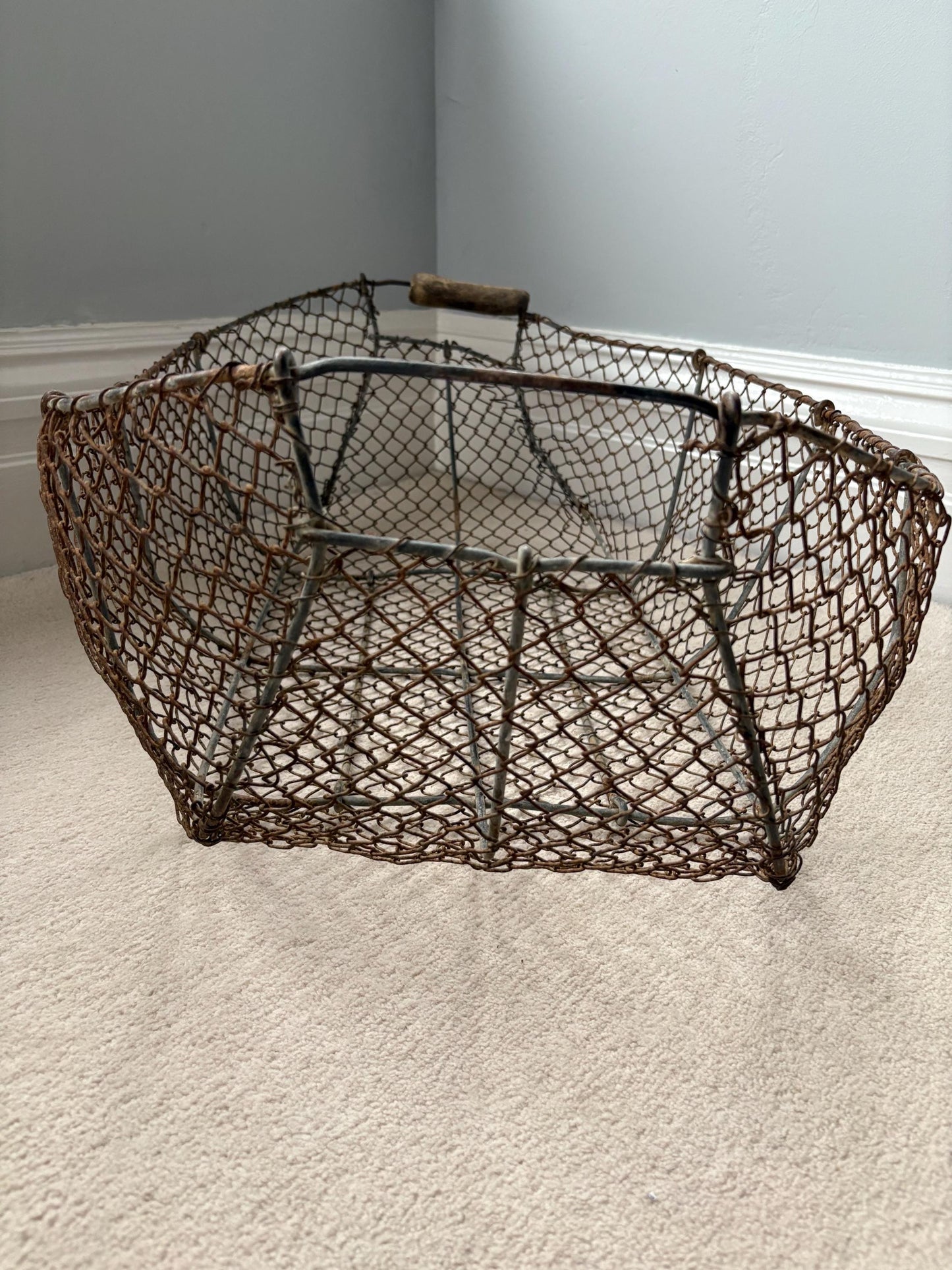Old French Wire Harvesting Basket.