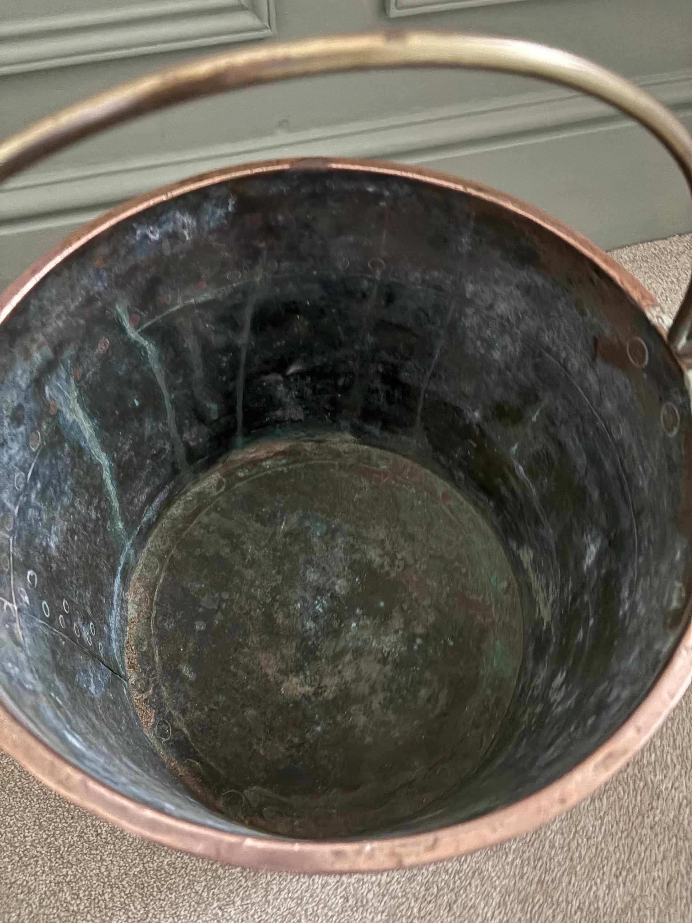 Victorian Antique Copper Coal Bucket.