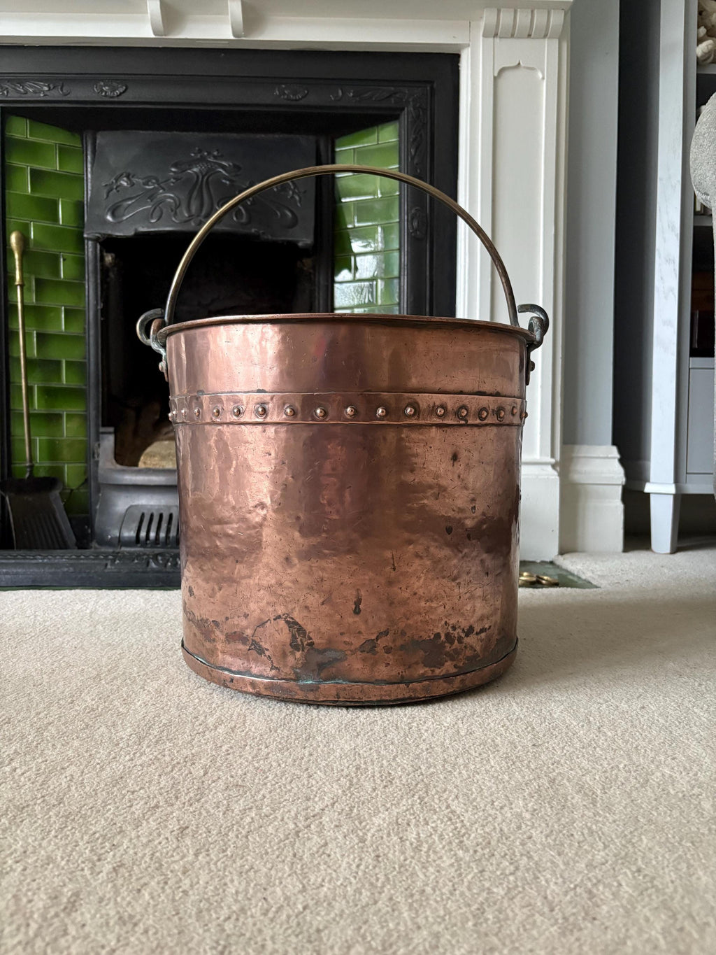 Victorian Antique Copper Coal Bucket.
