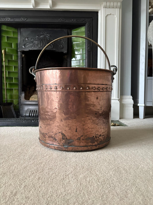 Victorian Antique Copper Coal Bucket.