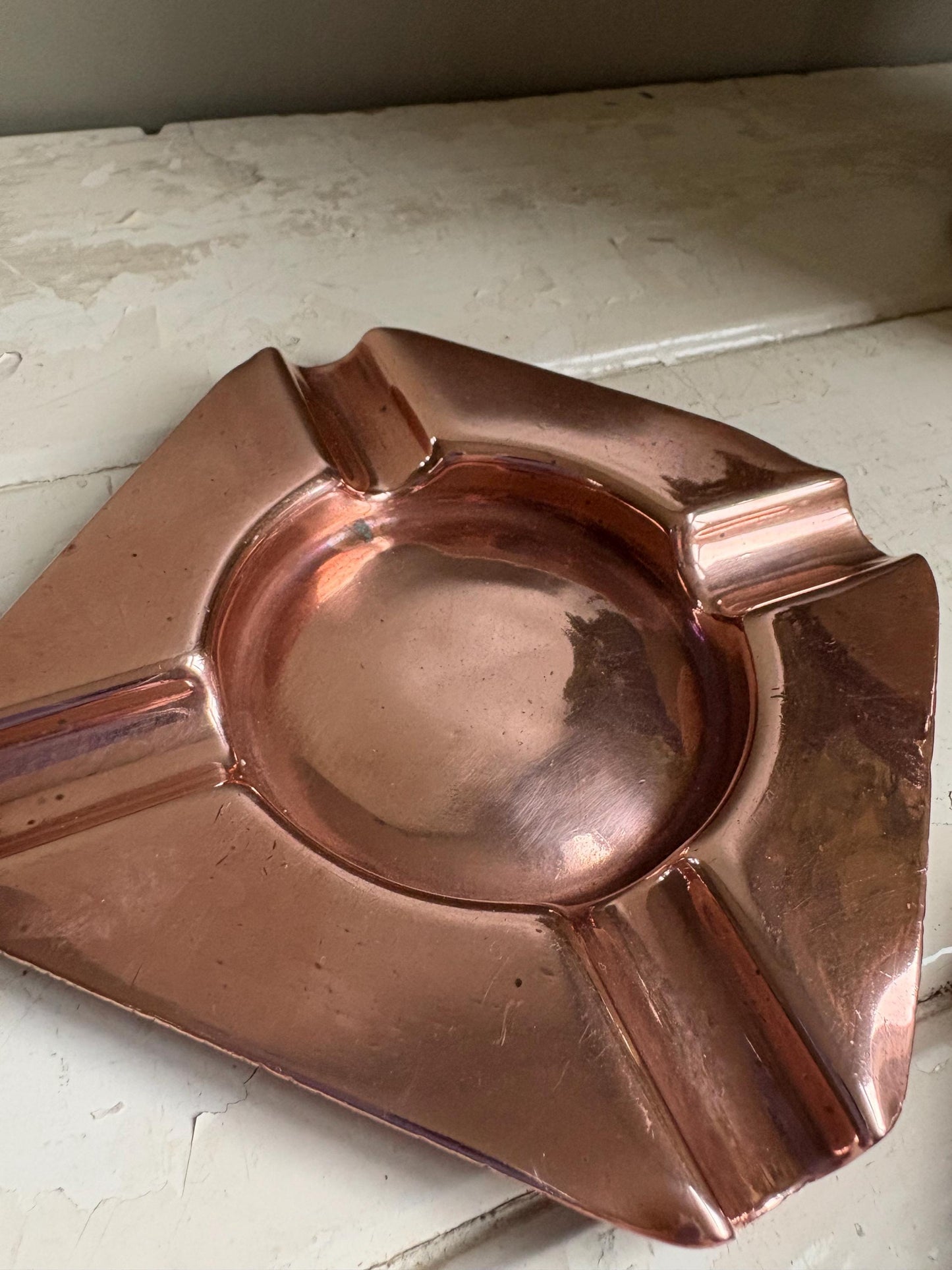 Pair of Vintage Copper Ashtrays