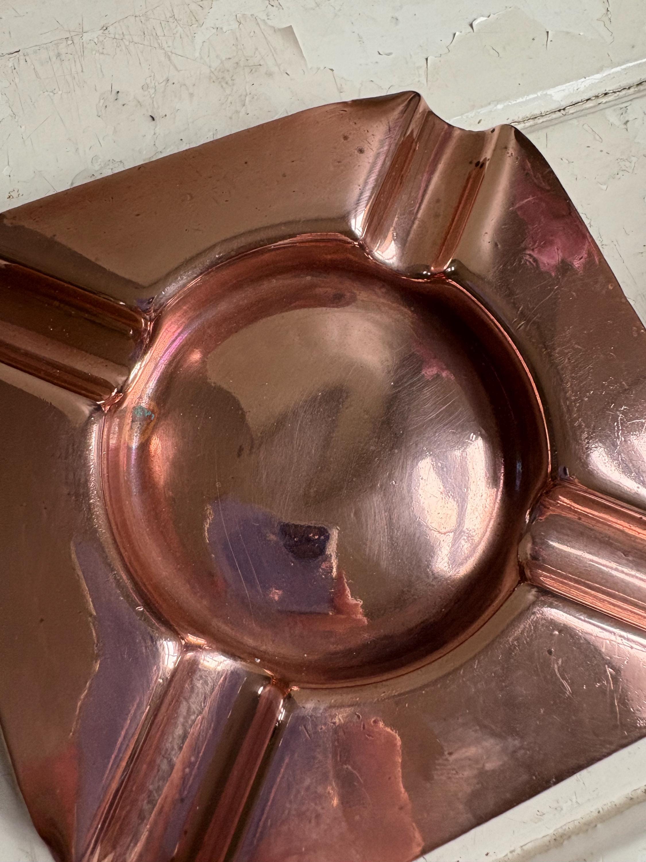 Pair of Vintage Copper Ashtrays