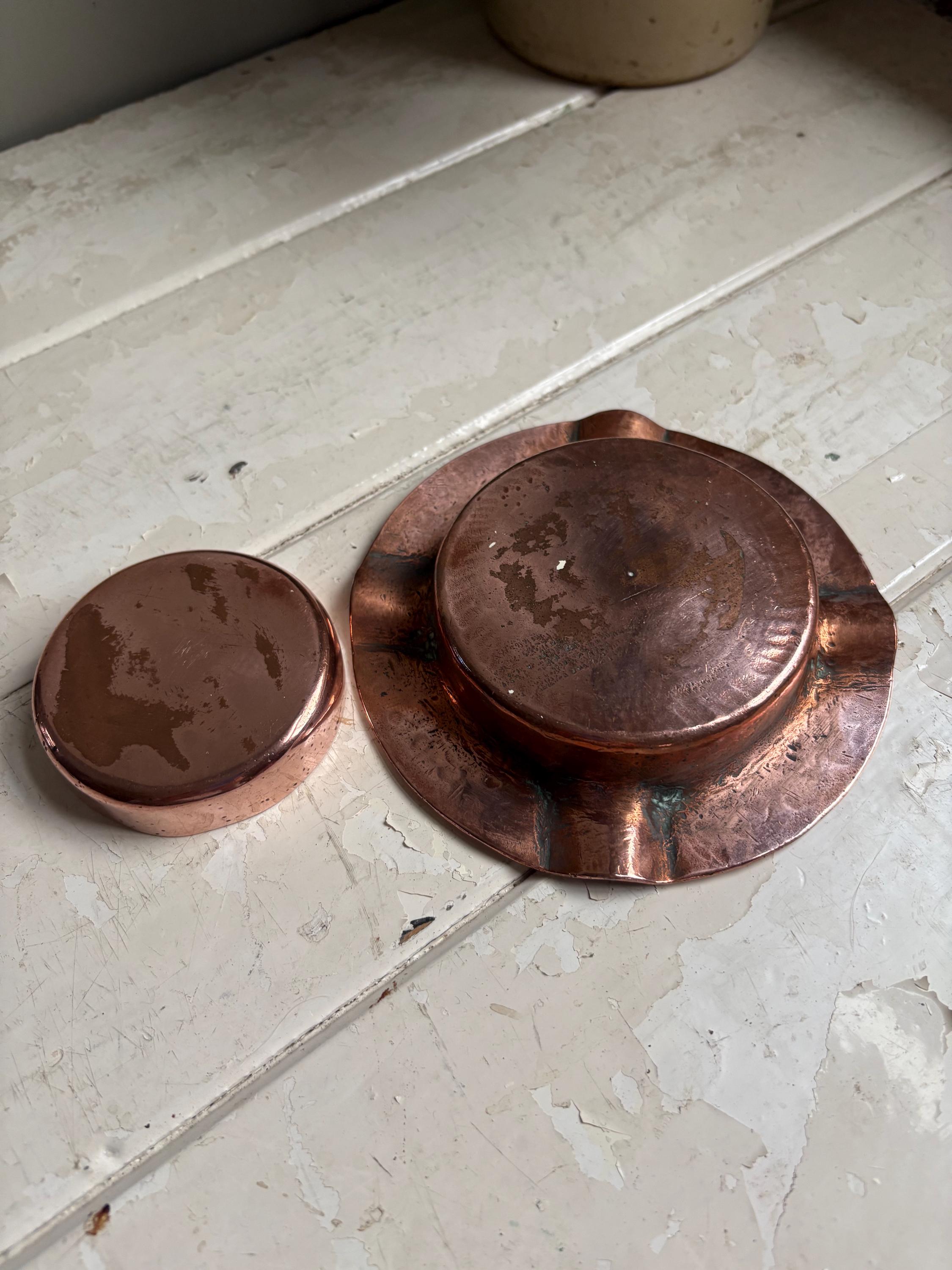 Two Copper Ashtrays