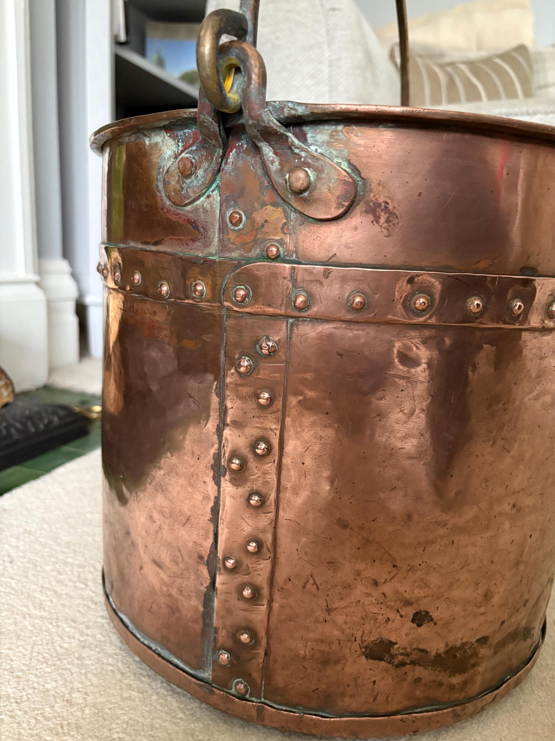 Victorian Antique Copper Coal Bucket.