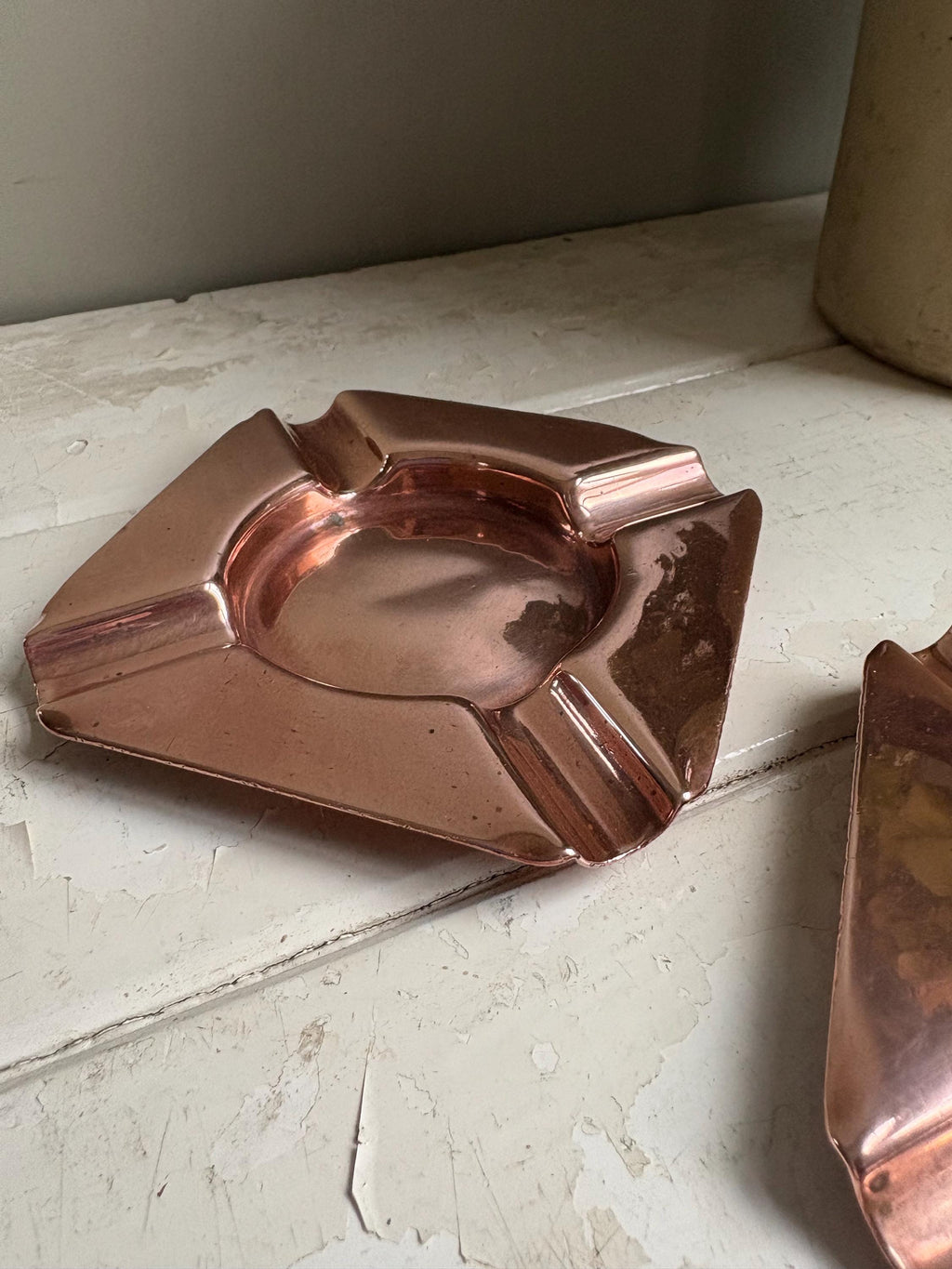 Pair of Vintage Copper Ashtrays
