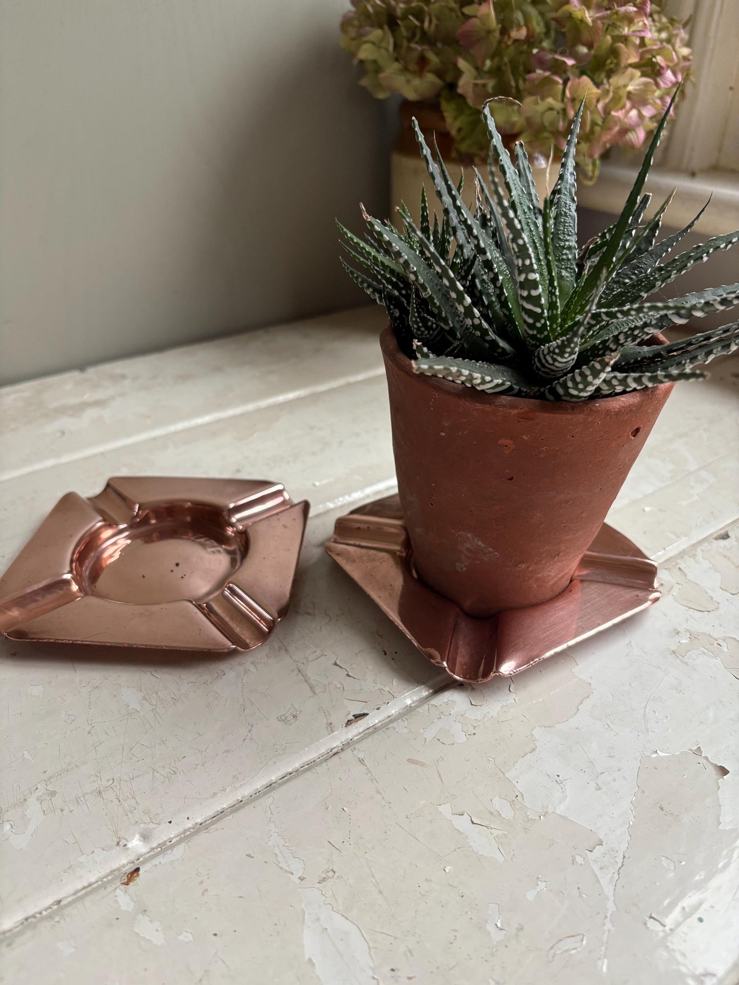 Pair of Vintage Copper Ashtrays