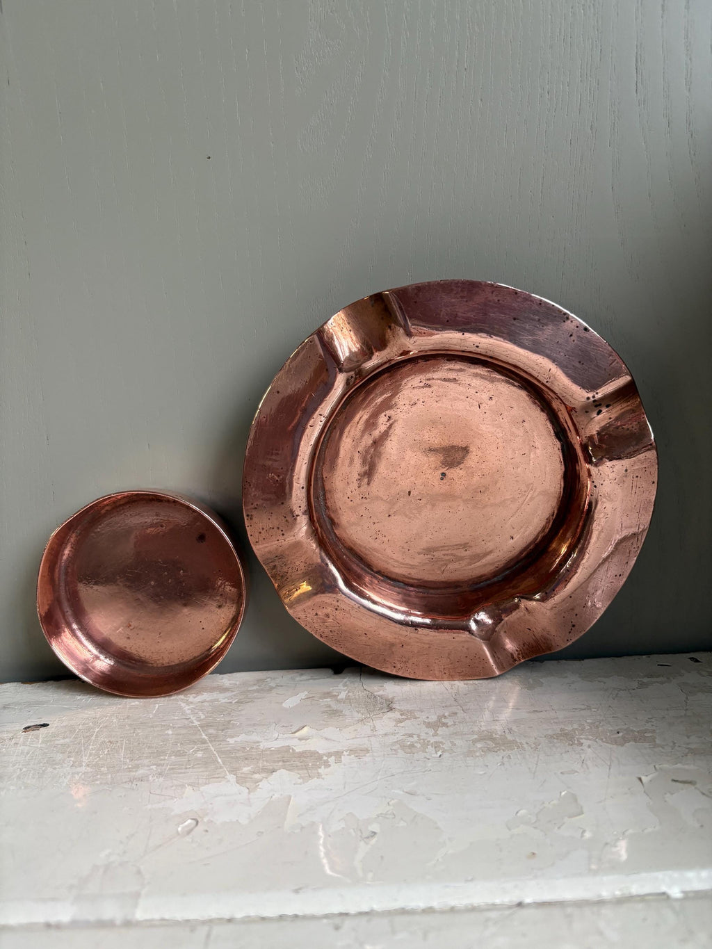 Two Copper Ashtrays