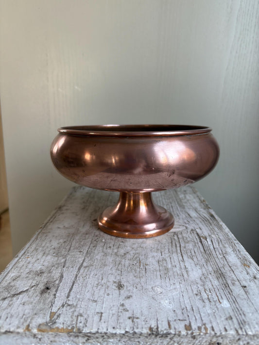 Vintage Copper Pedastal Bowl.