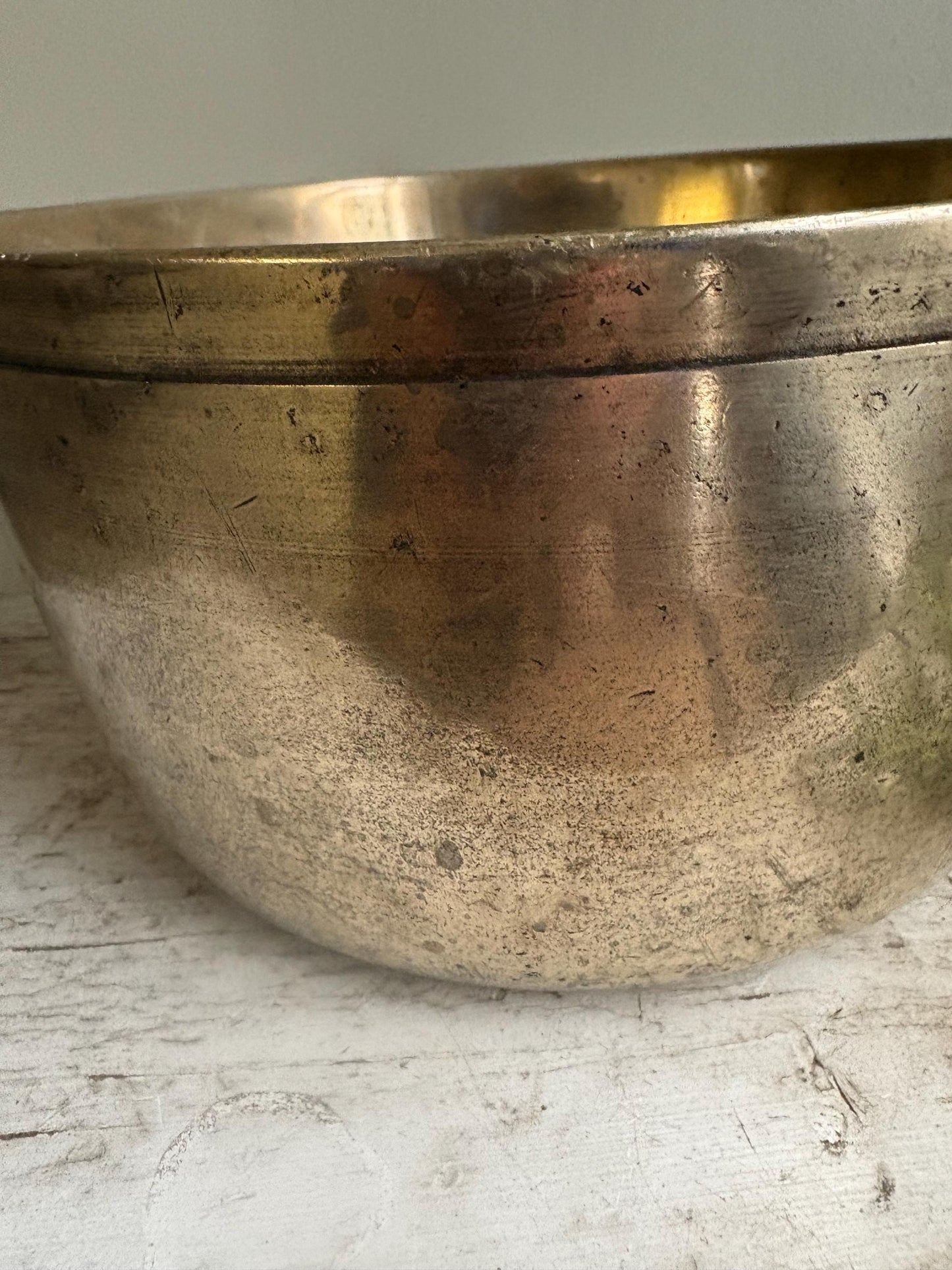 Small Old Brass Preserving Pan