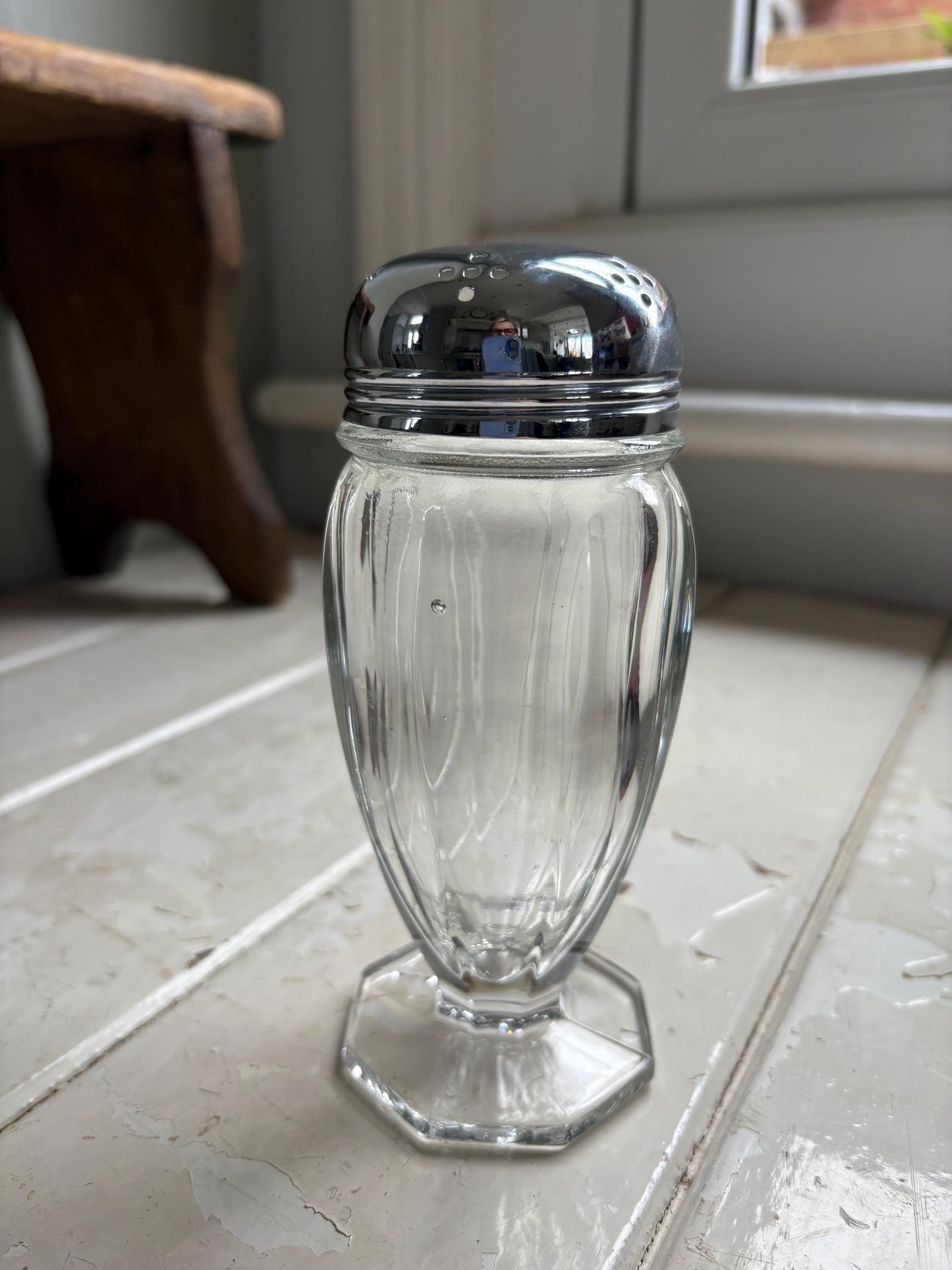 Large glass vintage sugar shaker