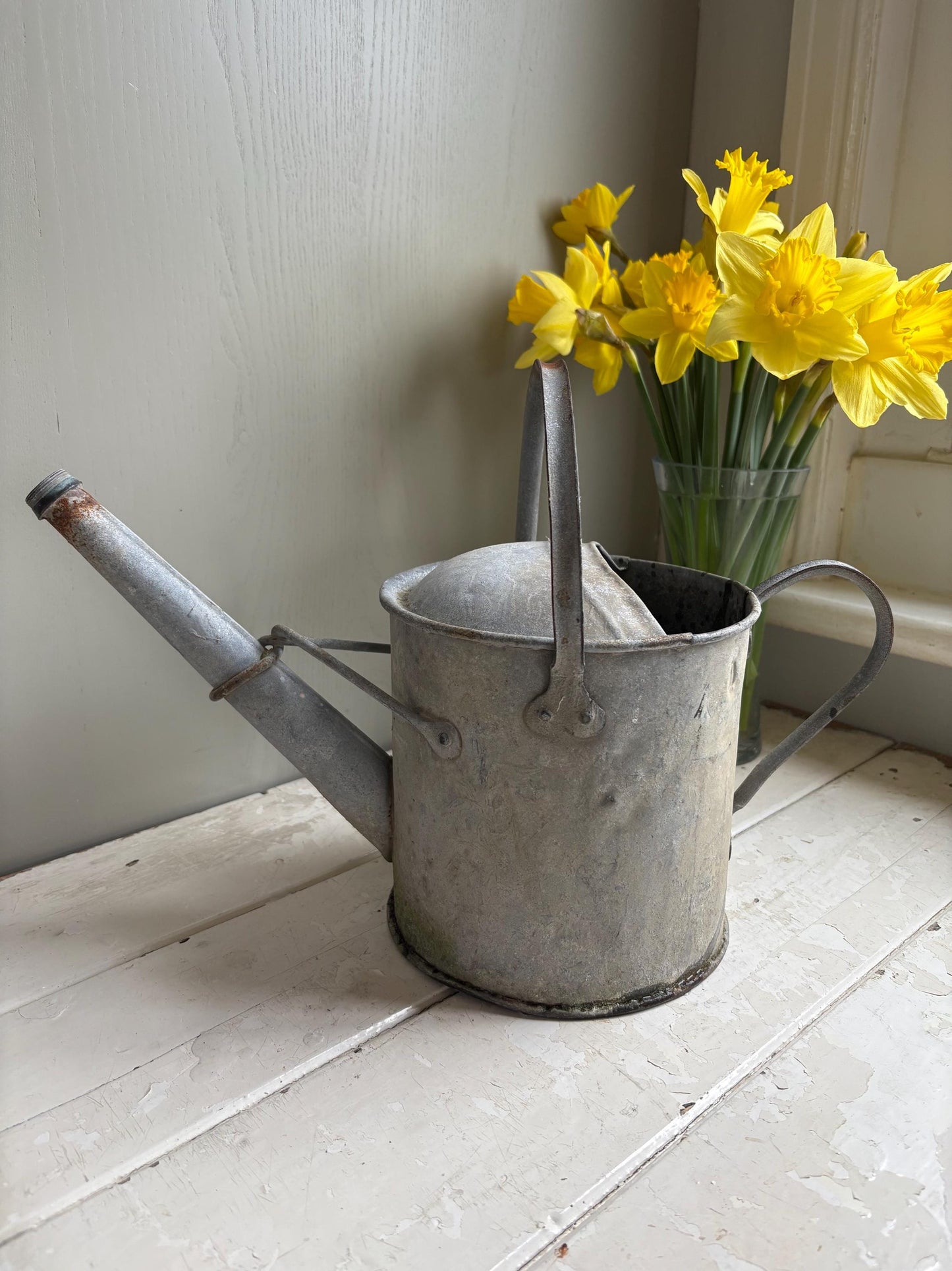 Small Galvanised Vintage Watering Can