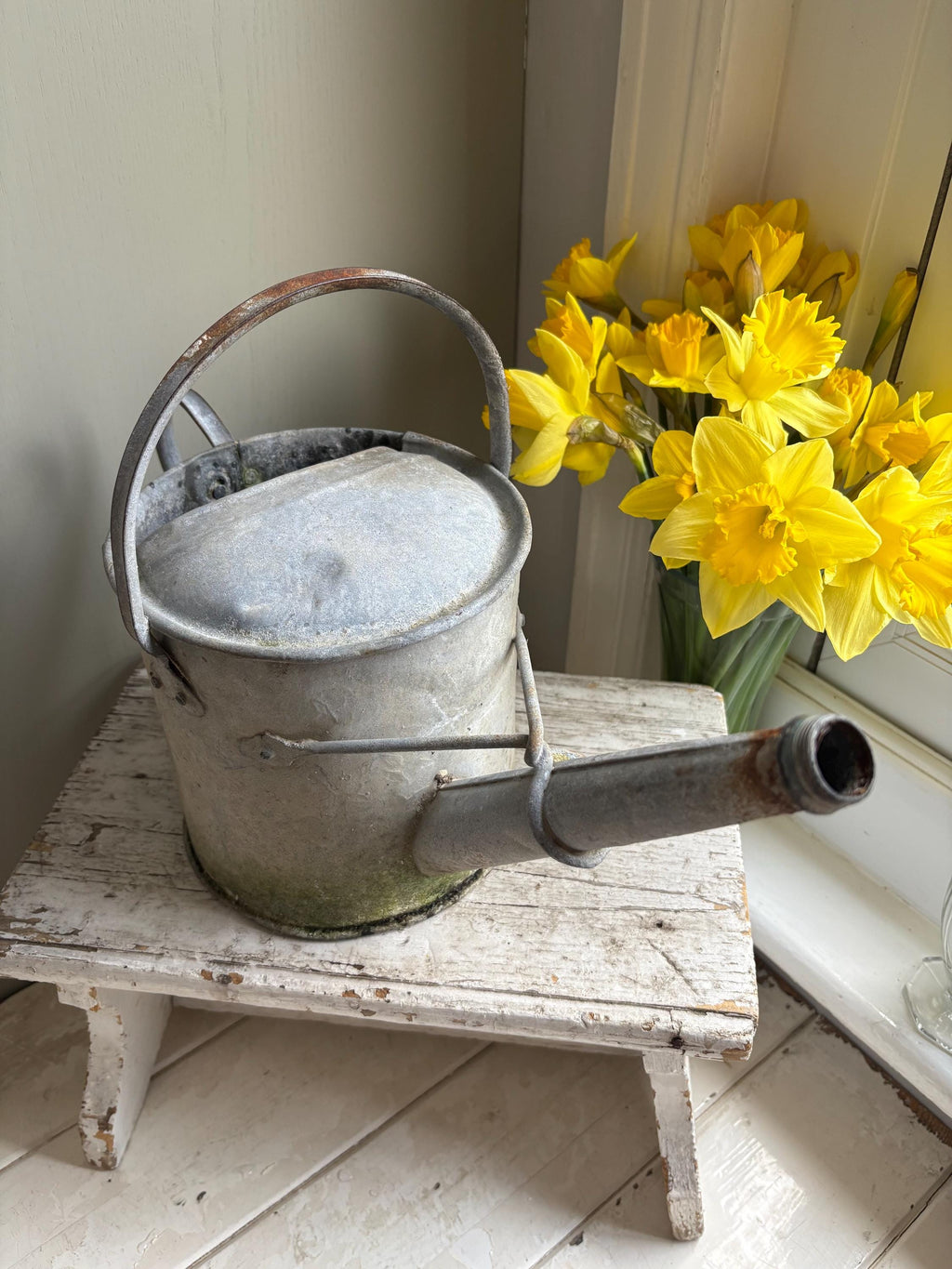 Small Galvanised Vintage Watering Can