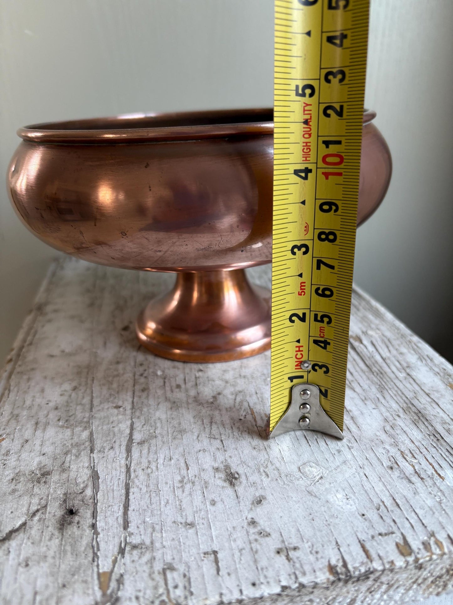 Vintage Copper Pedastal Bowl.