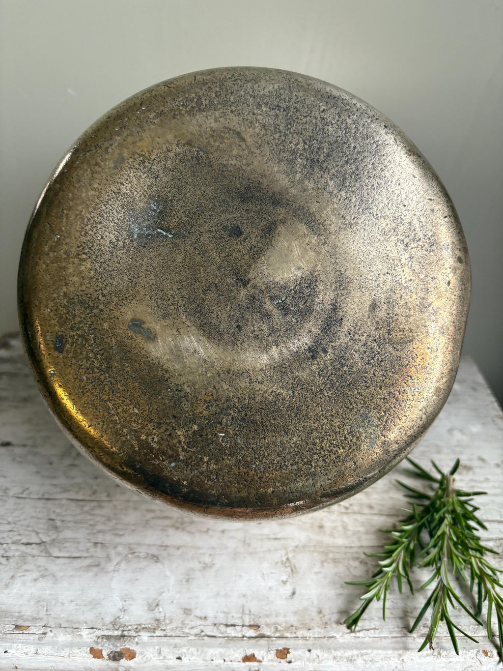 Small Old Brass Preserving Pan