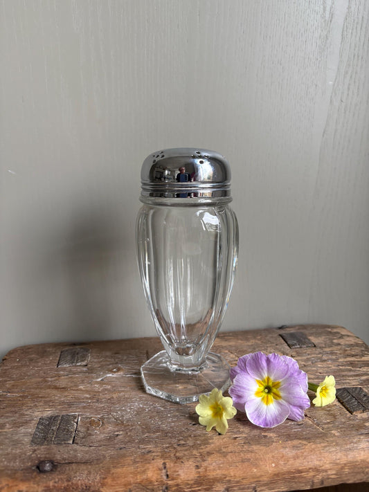 Large glass vintage sugar shaker
