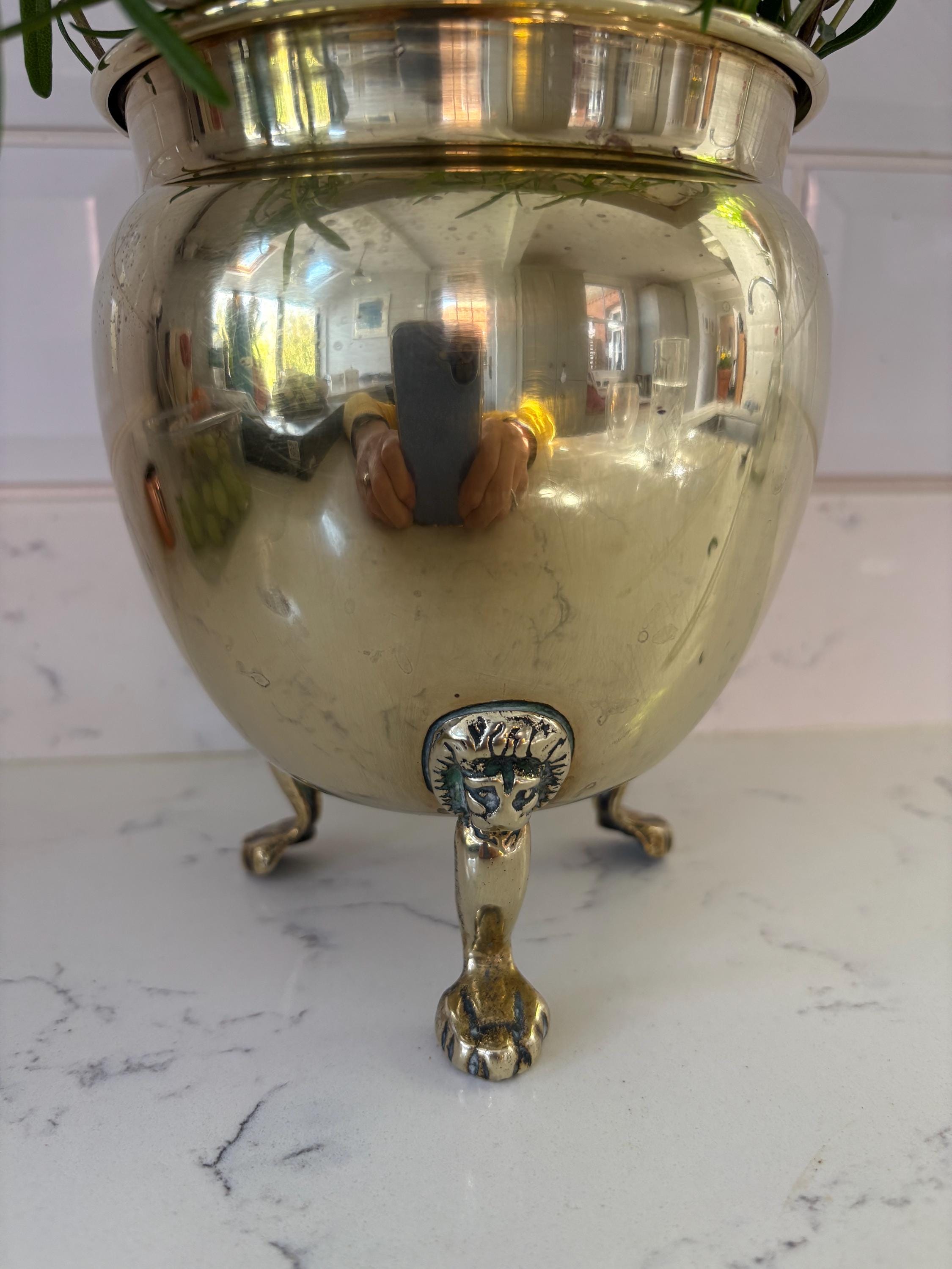Old Brass Planter