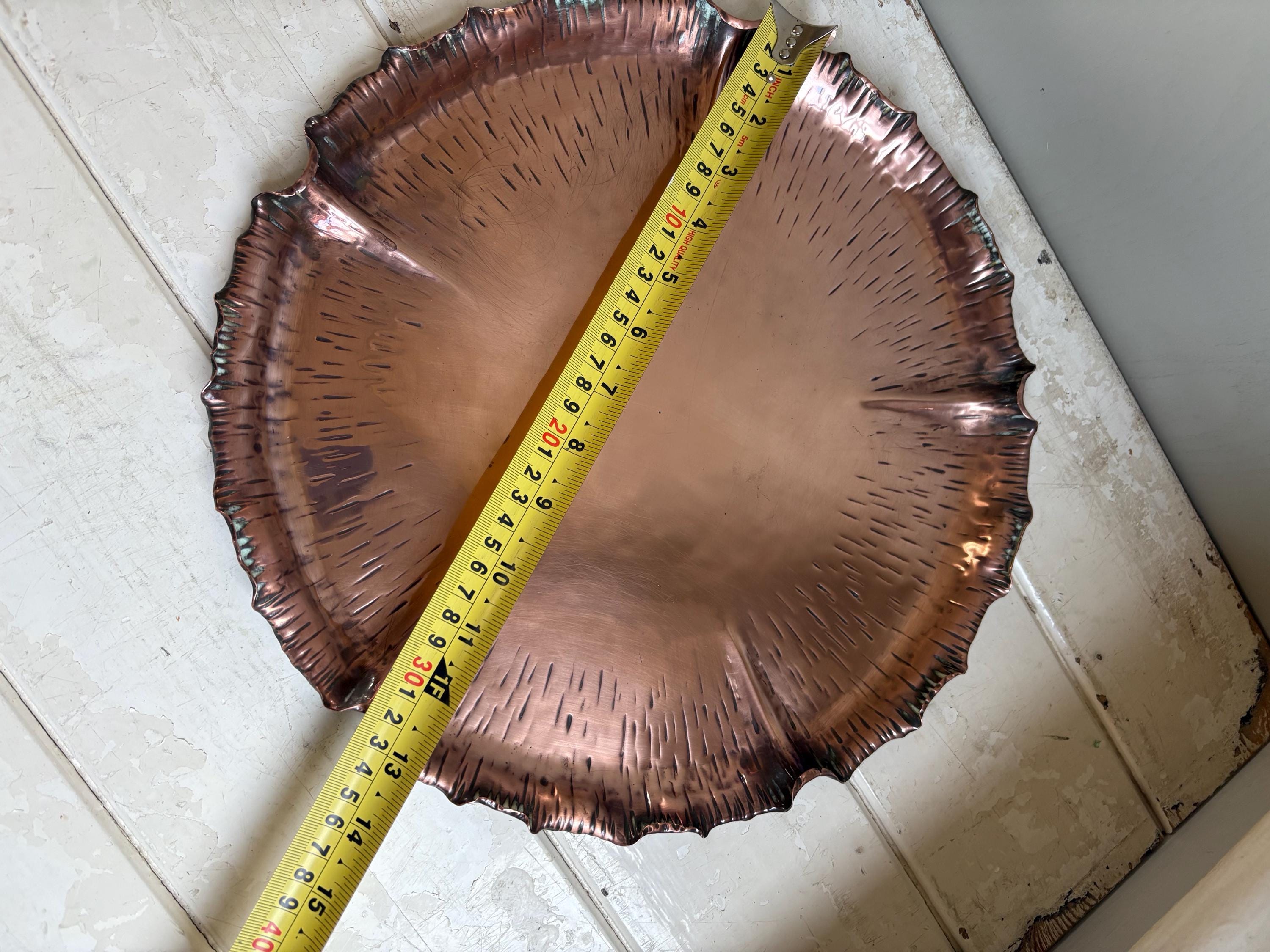 Copper Decorative Tray, Lily Pad Tray