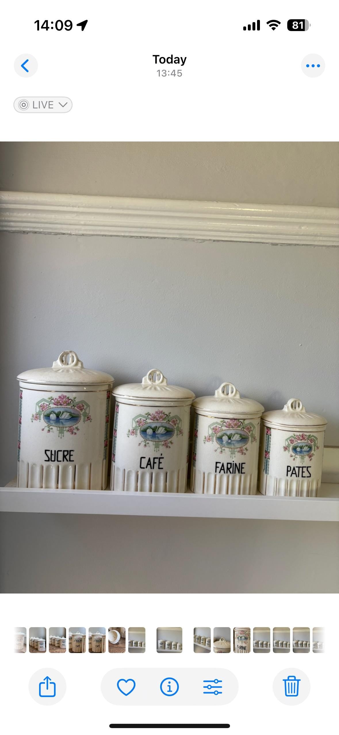 Vintage French Ceramic Storage Jars, Art Deco