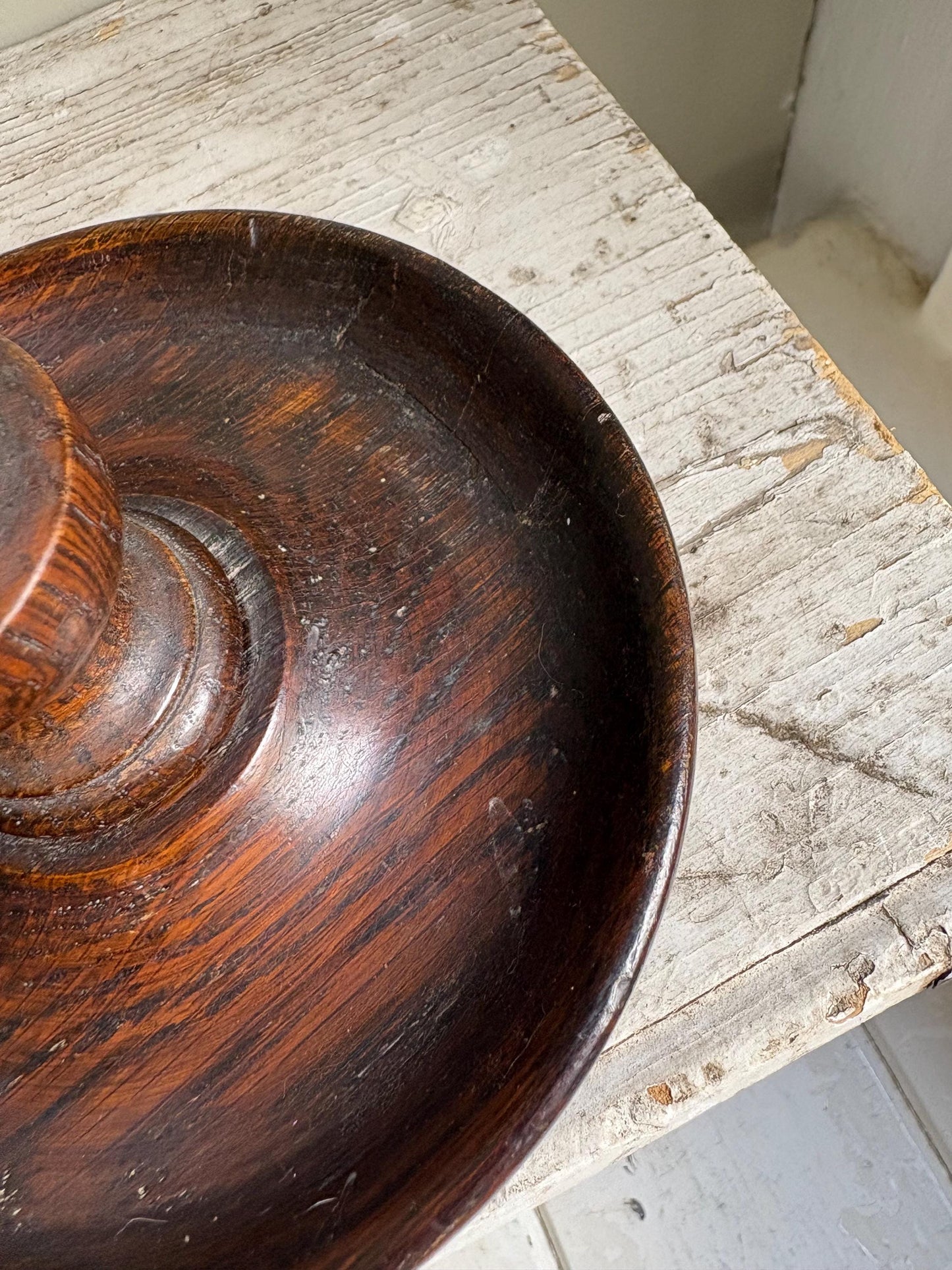 Antique Barley Twist Oak Candlesticks.