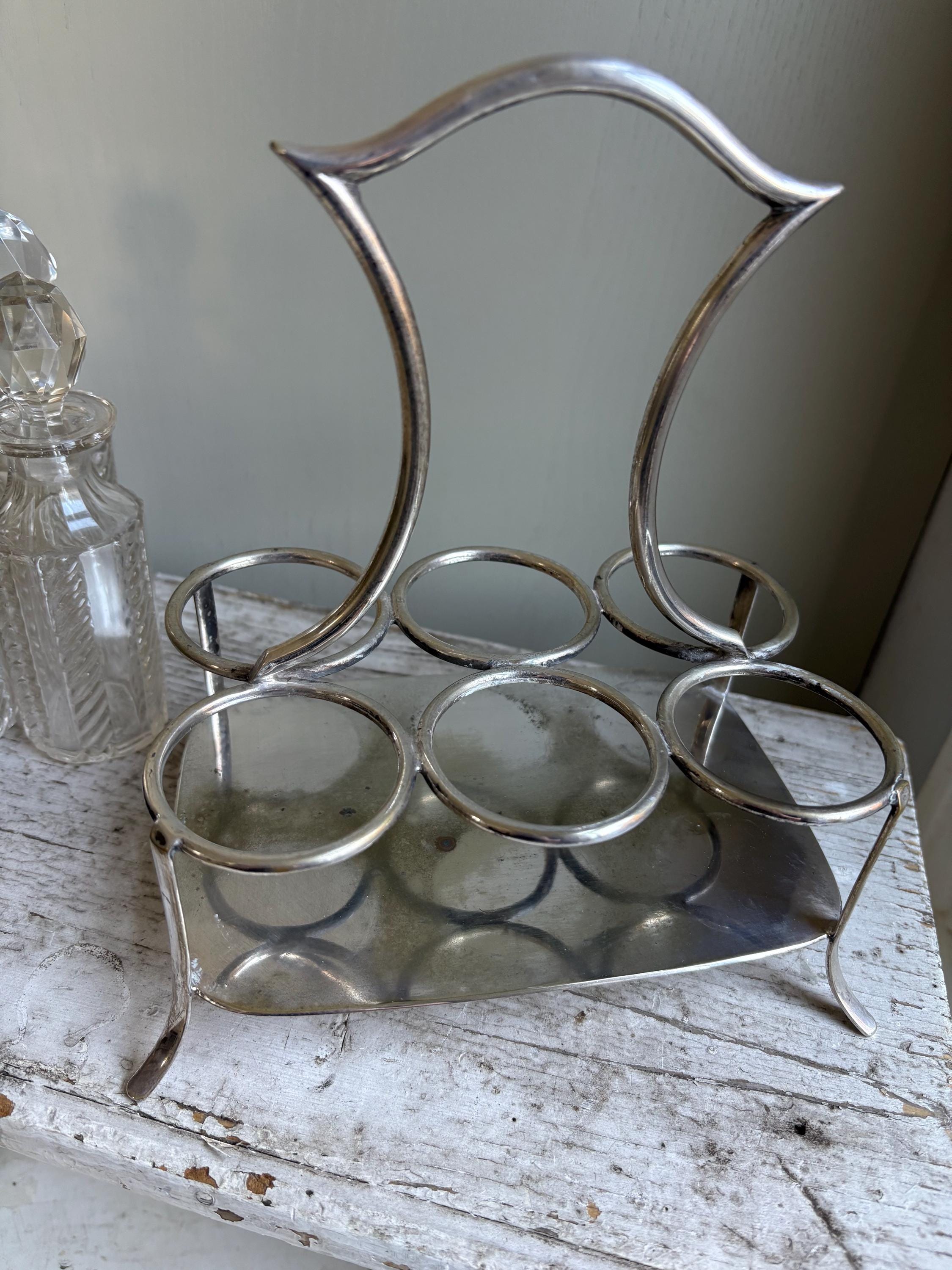 Antique Glass Cruet Set, Condiment Set