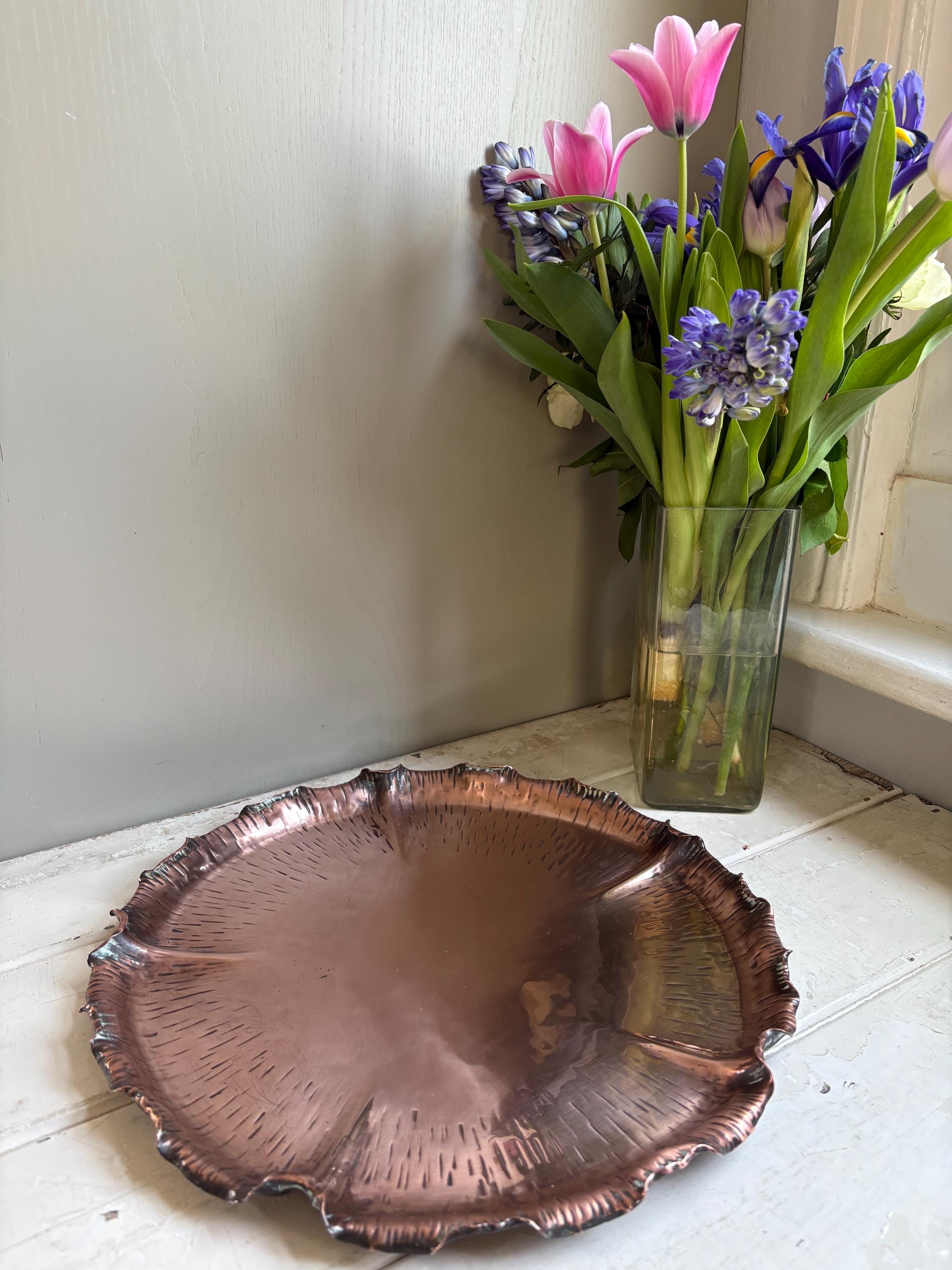 Copper Decorative Tray, Lily Pad Tray