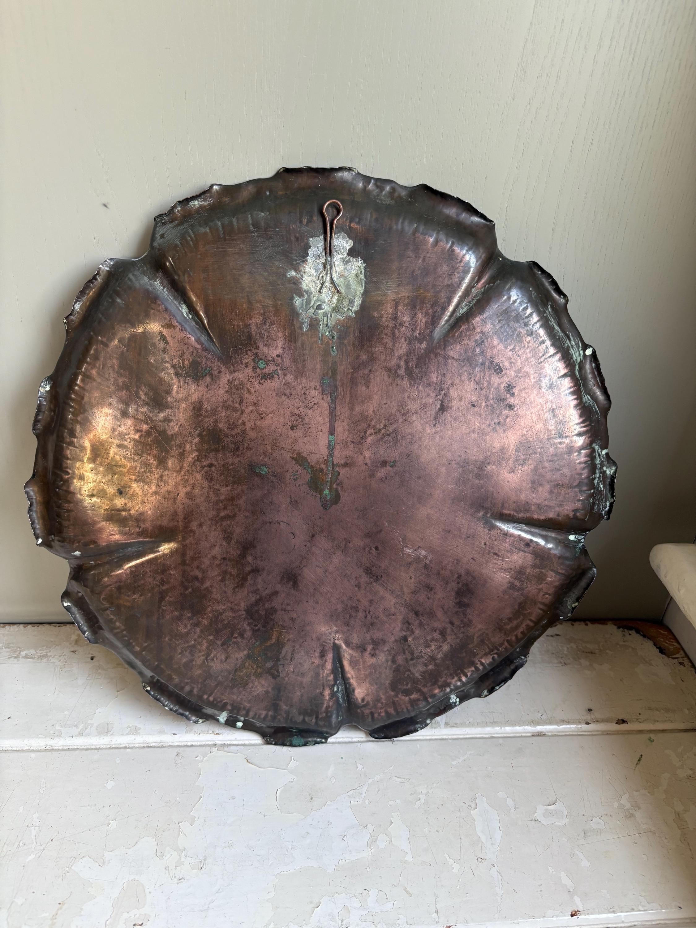 Copper Decorative Tray, Lily Pad Tray