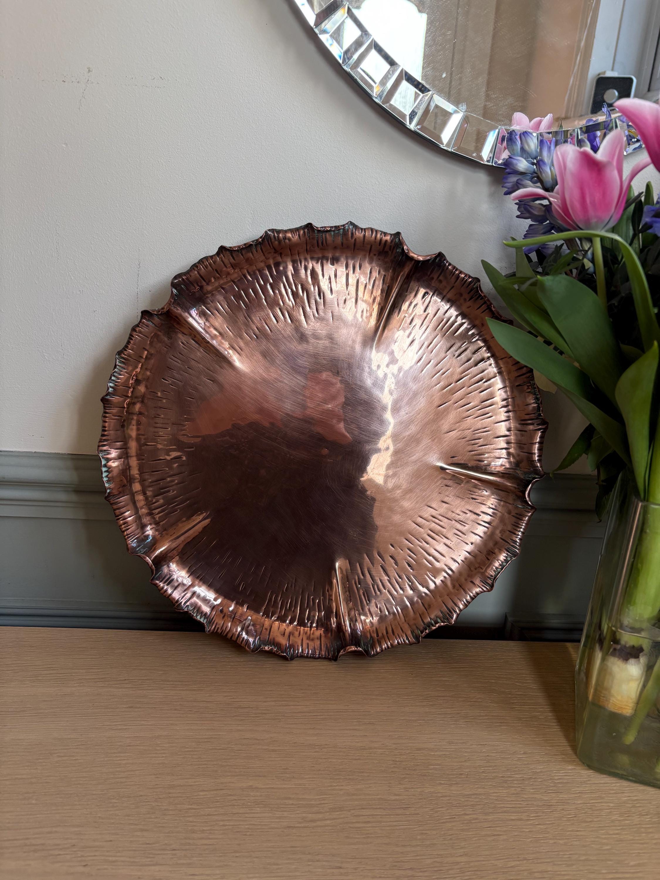 Copper Decorative Tray, Lily Pad Tray