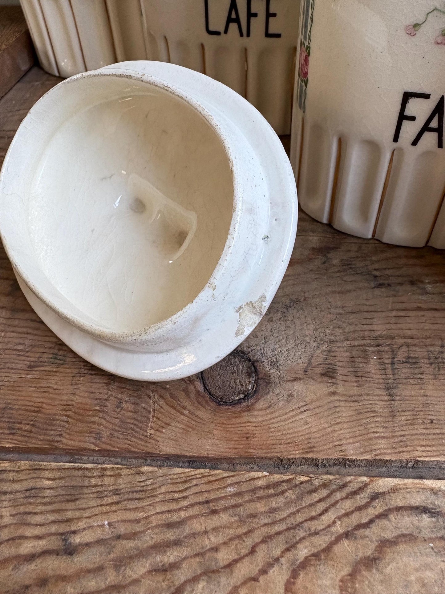 Vintage French Ceramic Storage Jars, Art Deco
