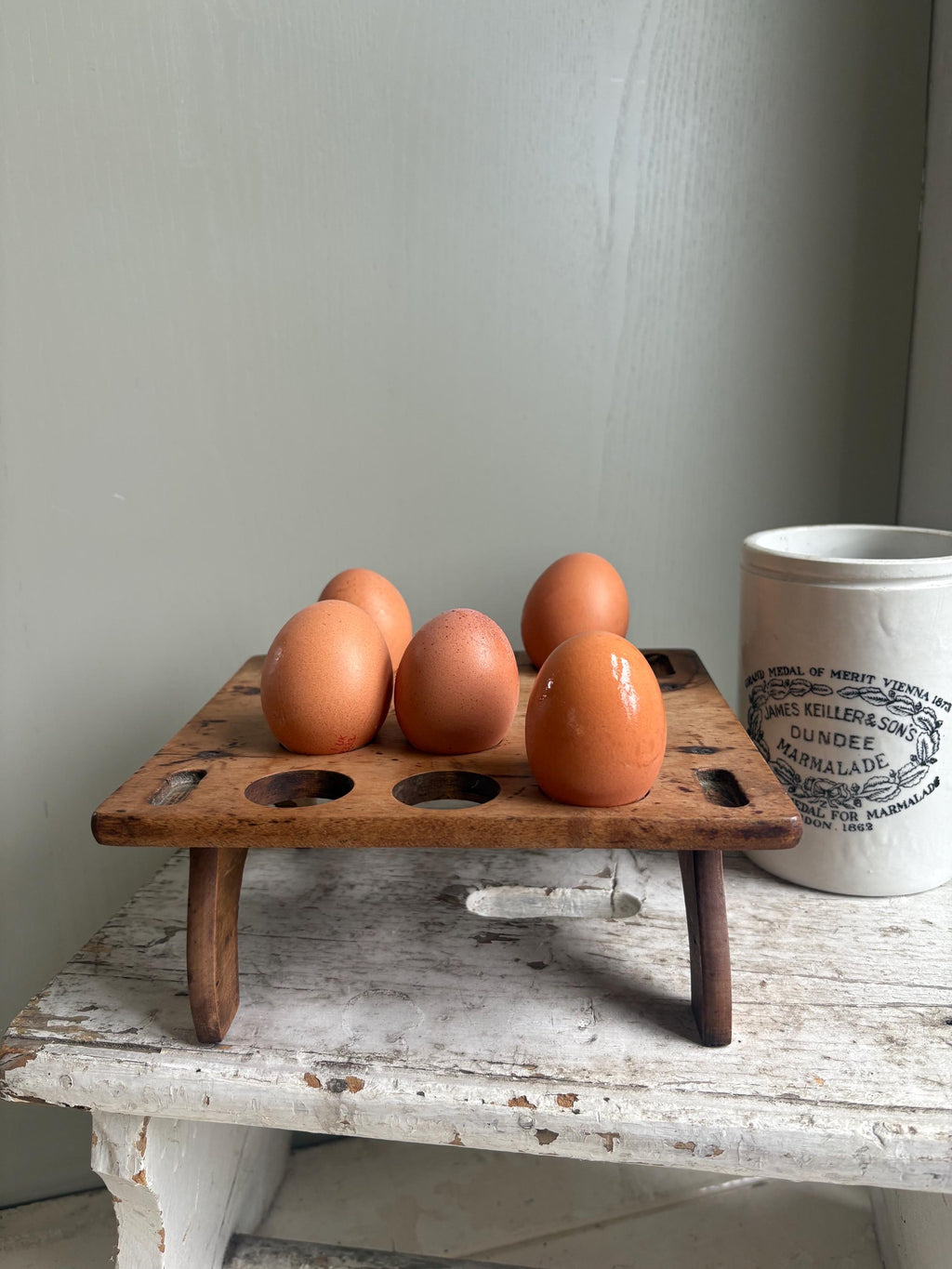 Late Victorian Treen Egg Rack.
