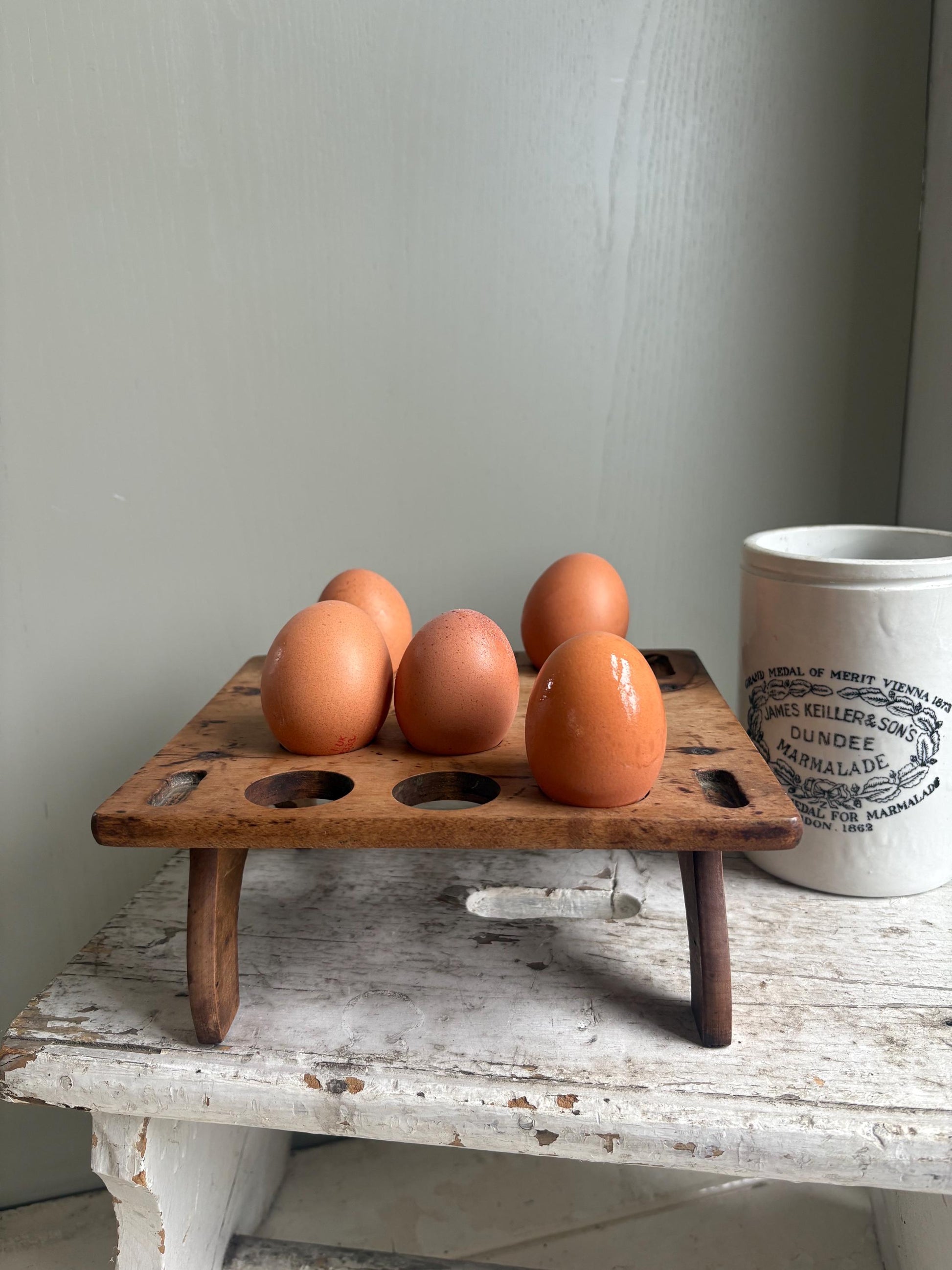 Late Victorian Treen Egg Rack.
