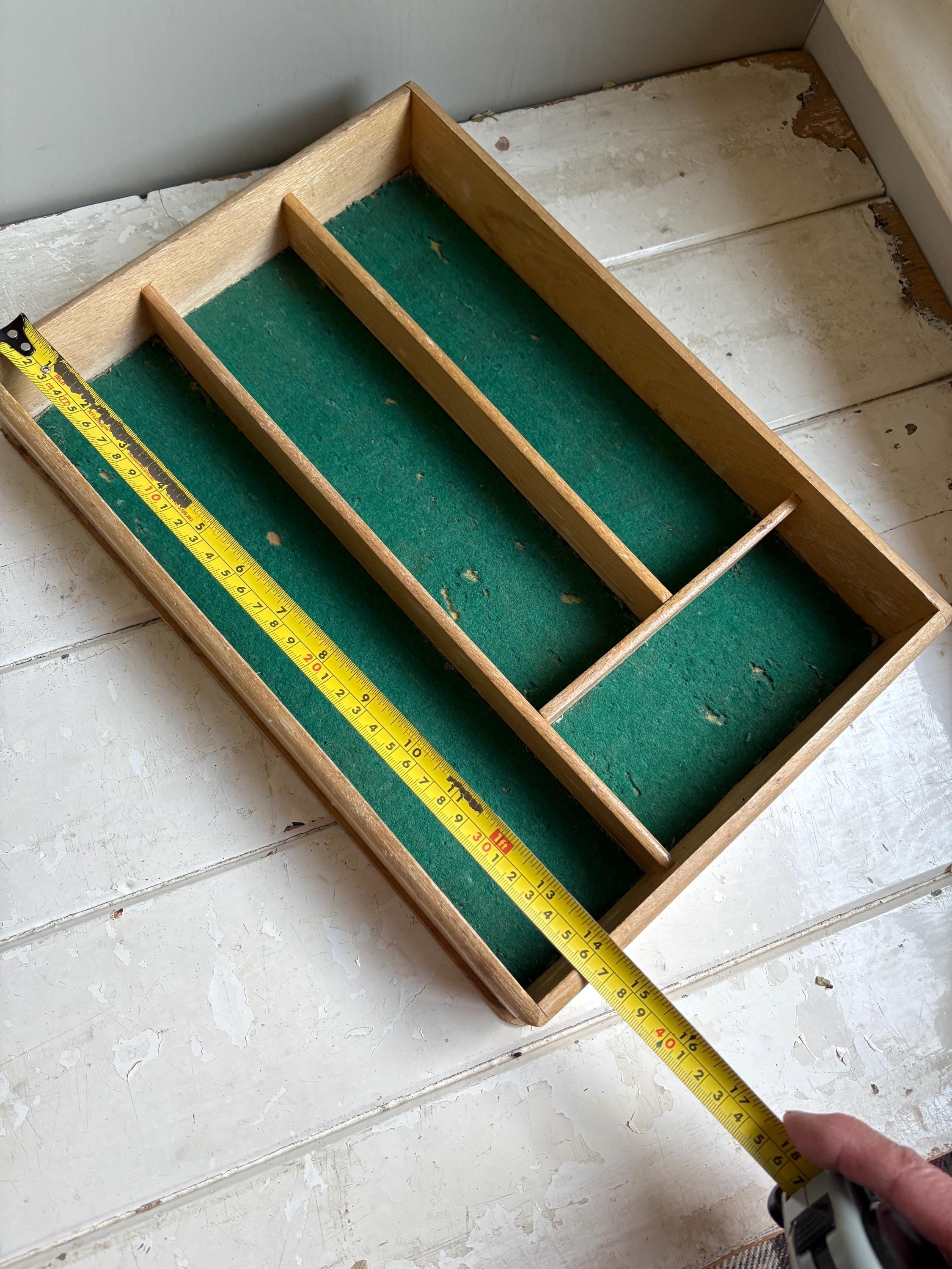 Vintage Wooden Cutlery Tray, Cutlery Storage.