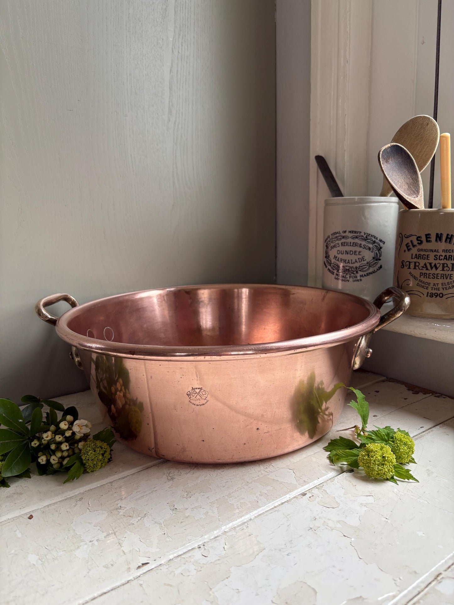 English Copper Jam Pan, Preserving Pan, Copper Pan, Kitchenalia.