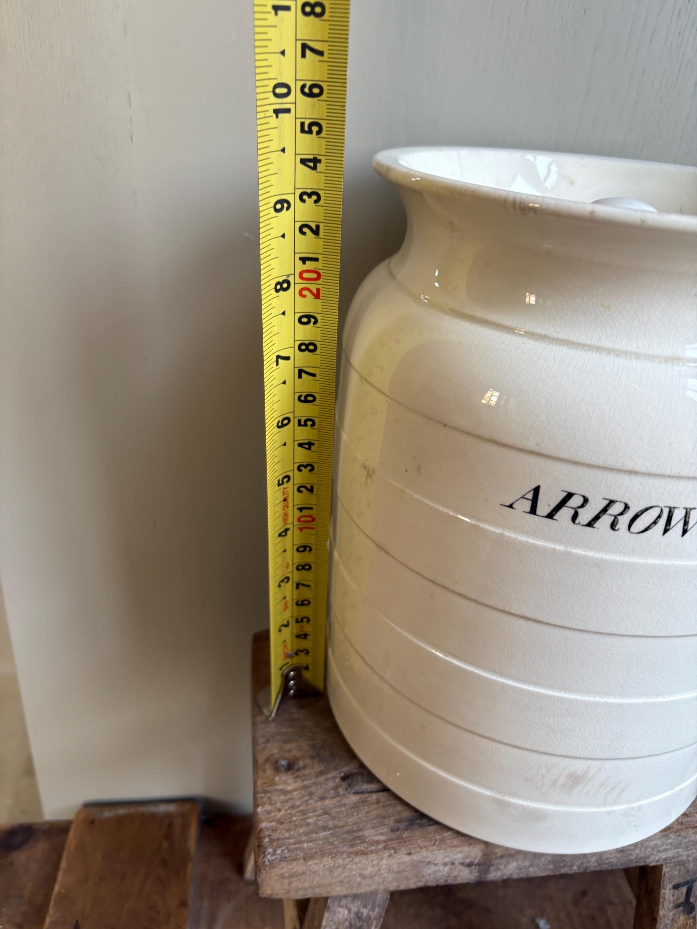 Very Large Ironstone Storage Jar, Arrowroot Storage Pot, Antique Ironstone, Kitchenalia